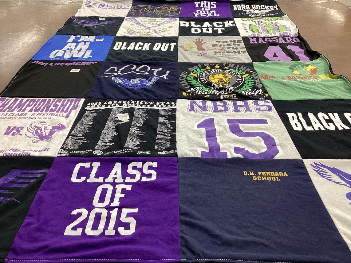 T-shirt quilt featuring nbhs hockey by Elizabeth from CA