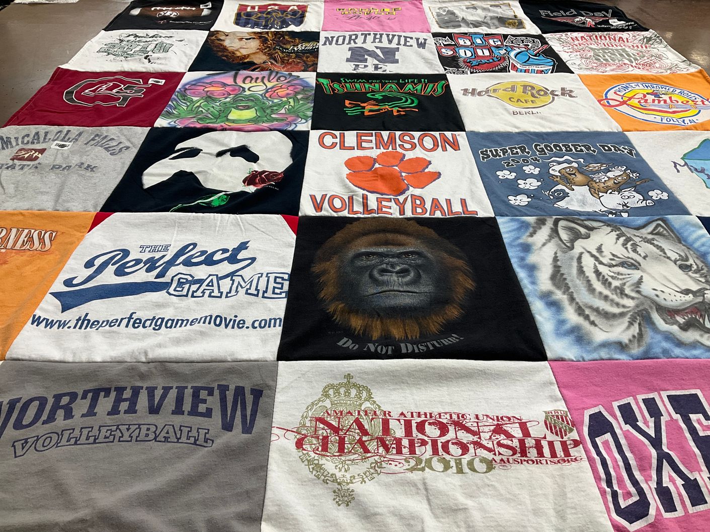 T-shirt quilt featuring clemson volleyball team by Judy from GA