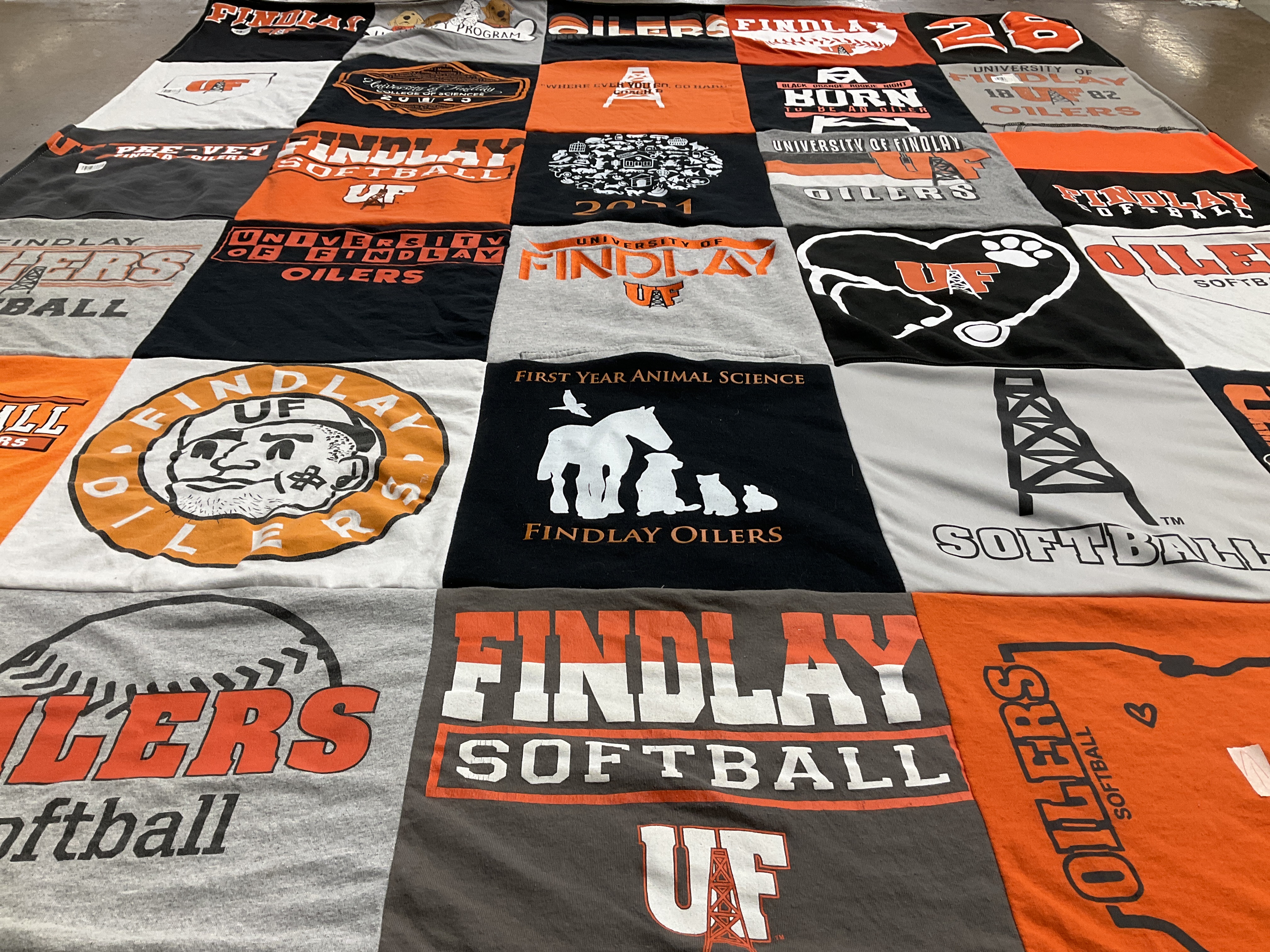 T-shirt quilt featuring findlay oilers by Melissa from OH