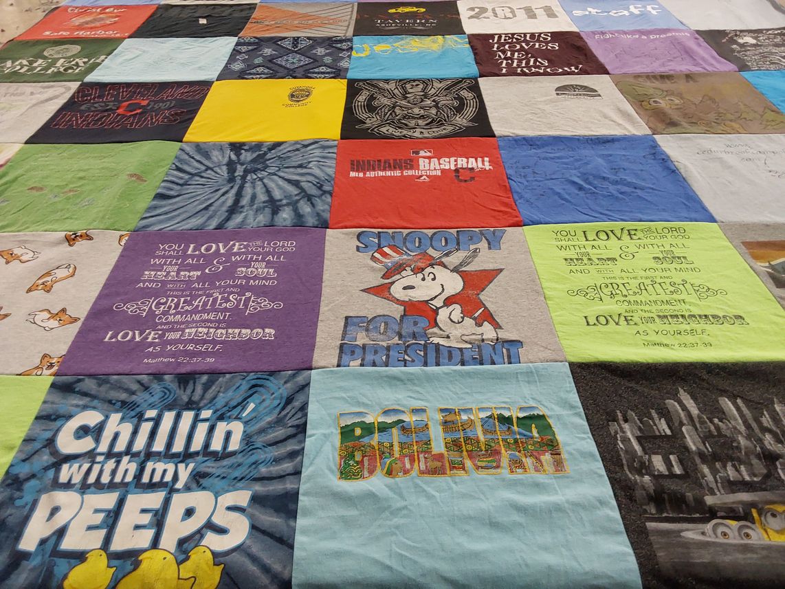 T-shirt quilt featuring cleveland indians baseball by Tara from OH