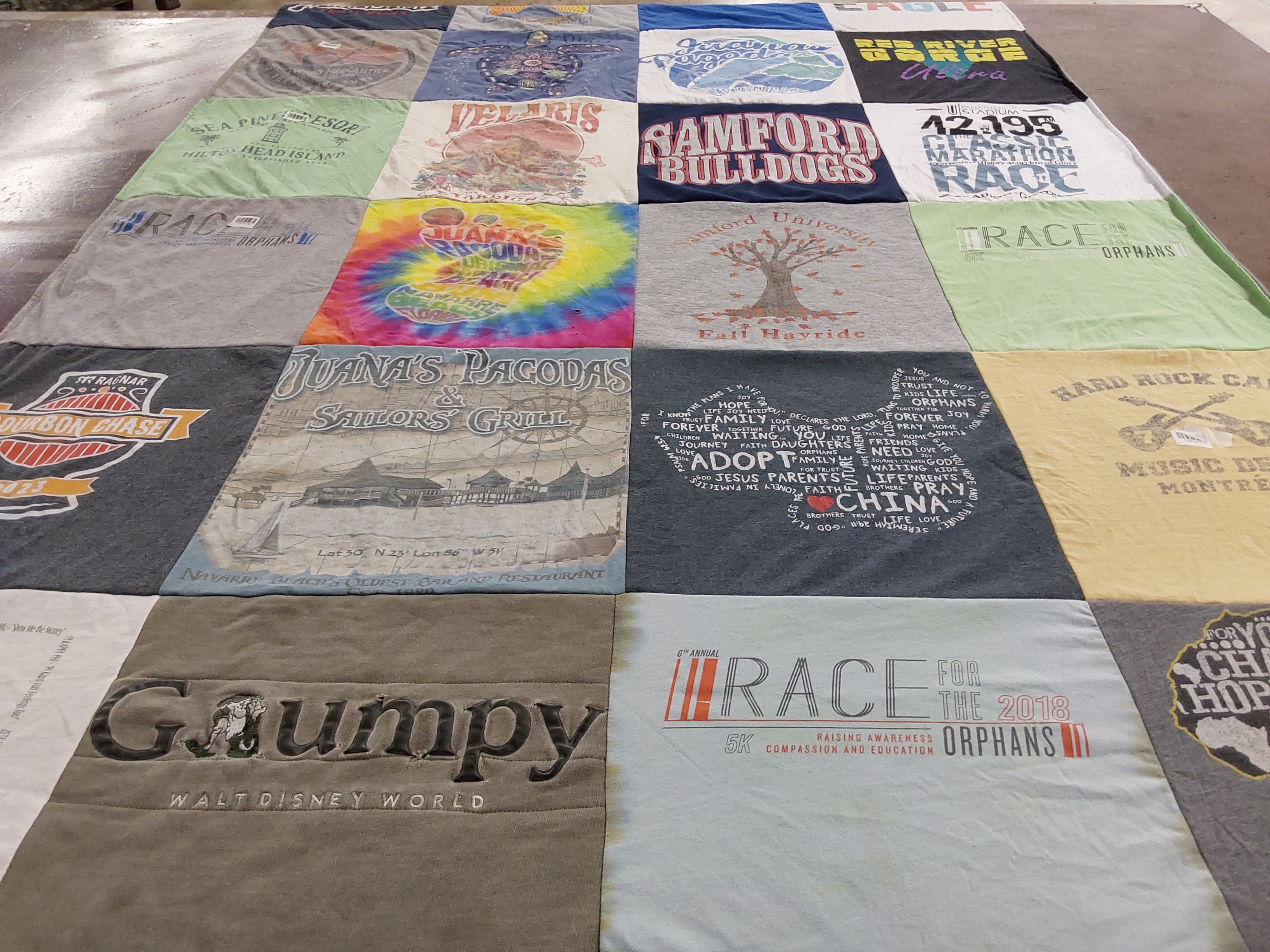 T-shirt quilt featuring samford bulldogs by Sherri from KY
