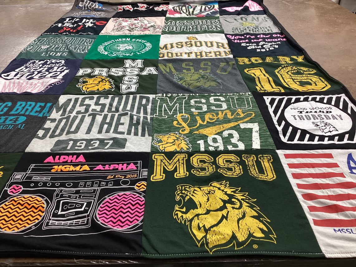 T-shirt quilt featuring missouri southern state lions by Daya from MO