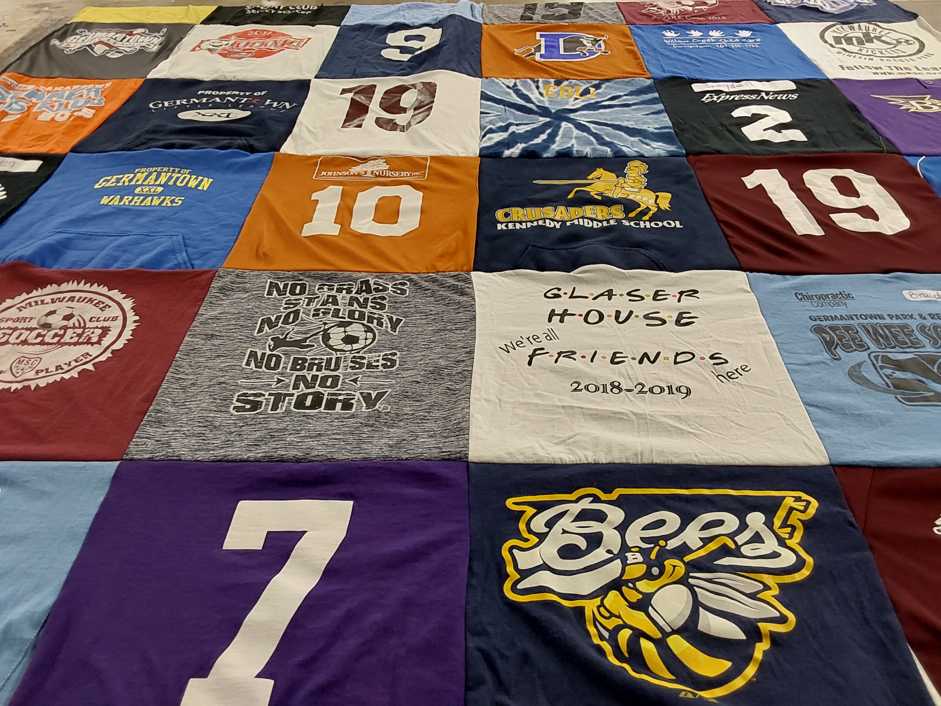 T-shirt quilt featuring germantown warhawks by raquel from WI