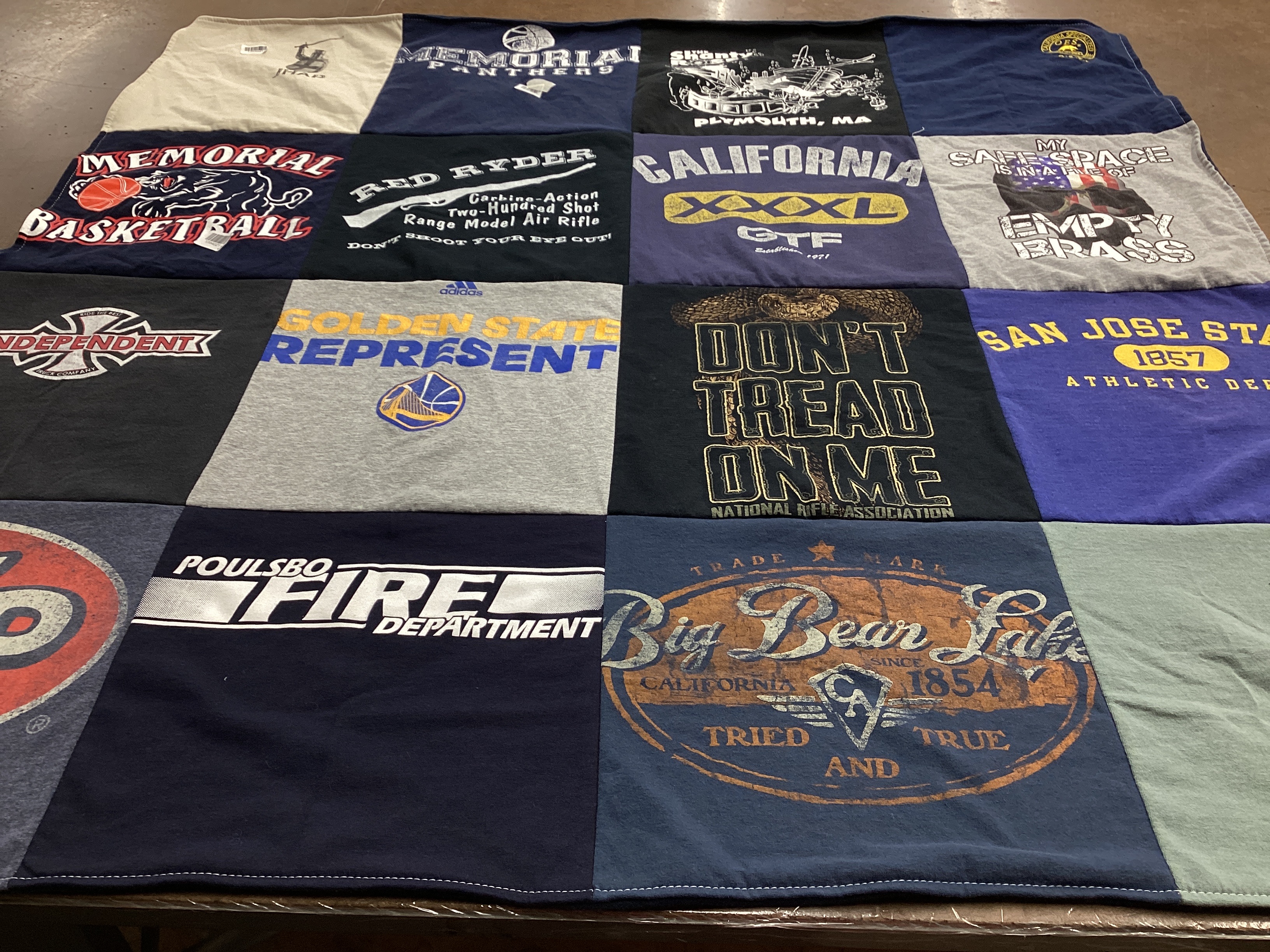 T-shirt quilt featuring golden state warriors by Kristi from CA