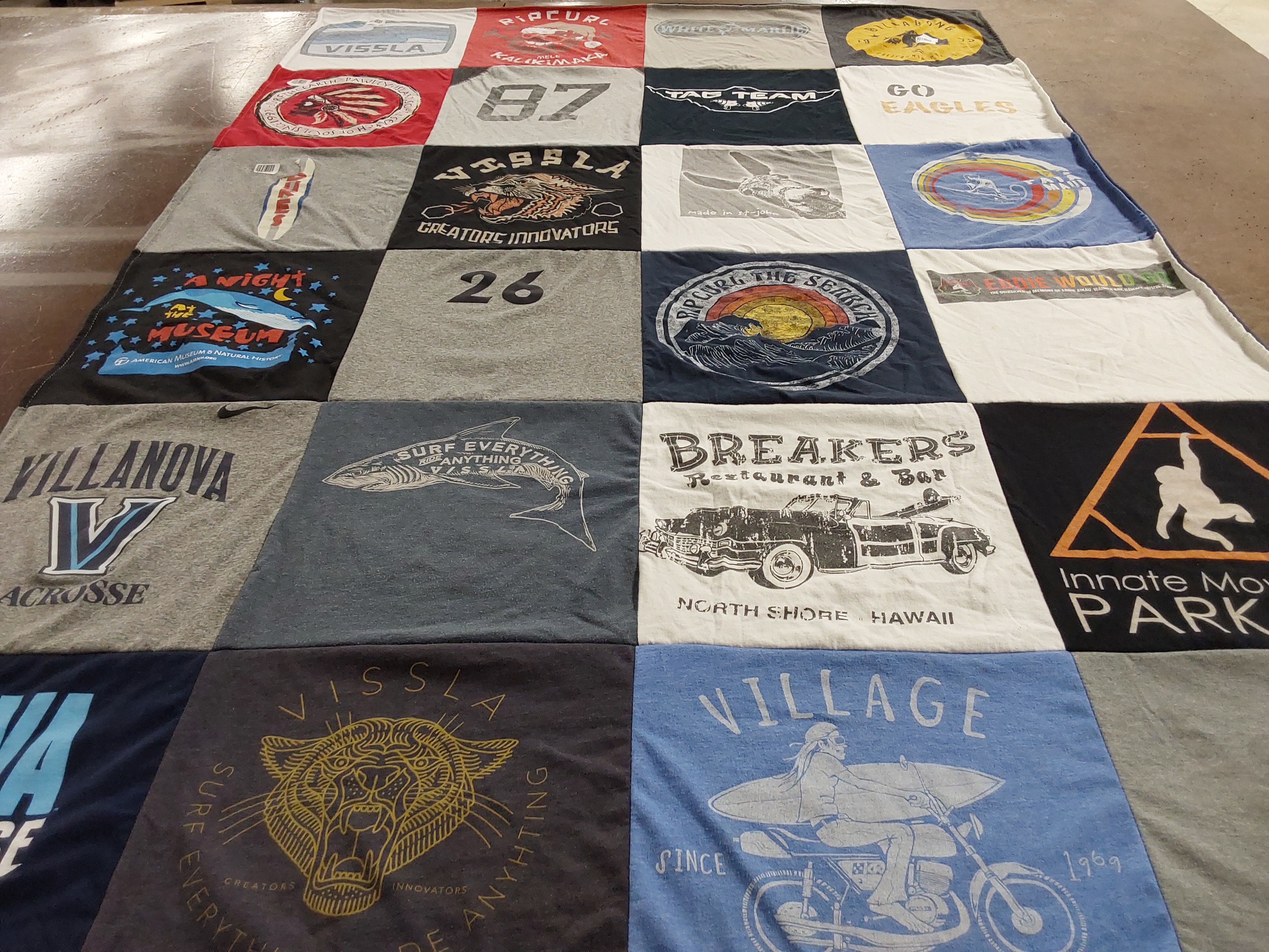 T-shirt quilt from villanova university by Alexis from NY