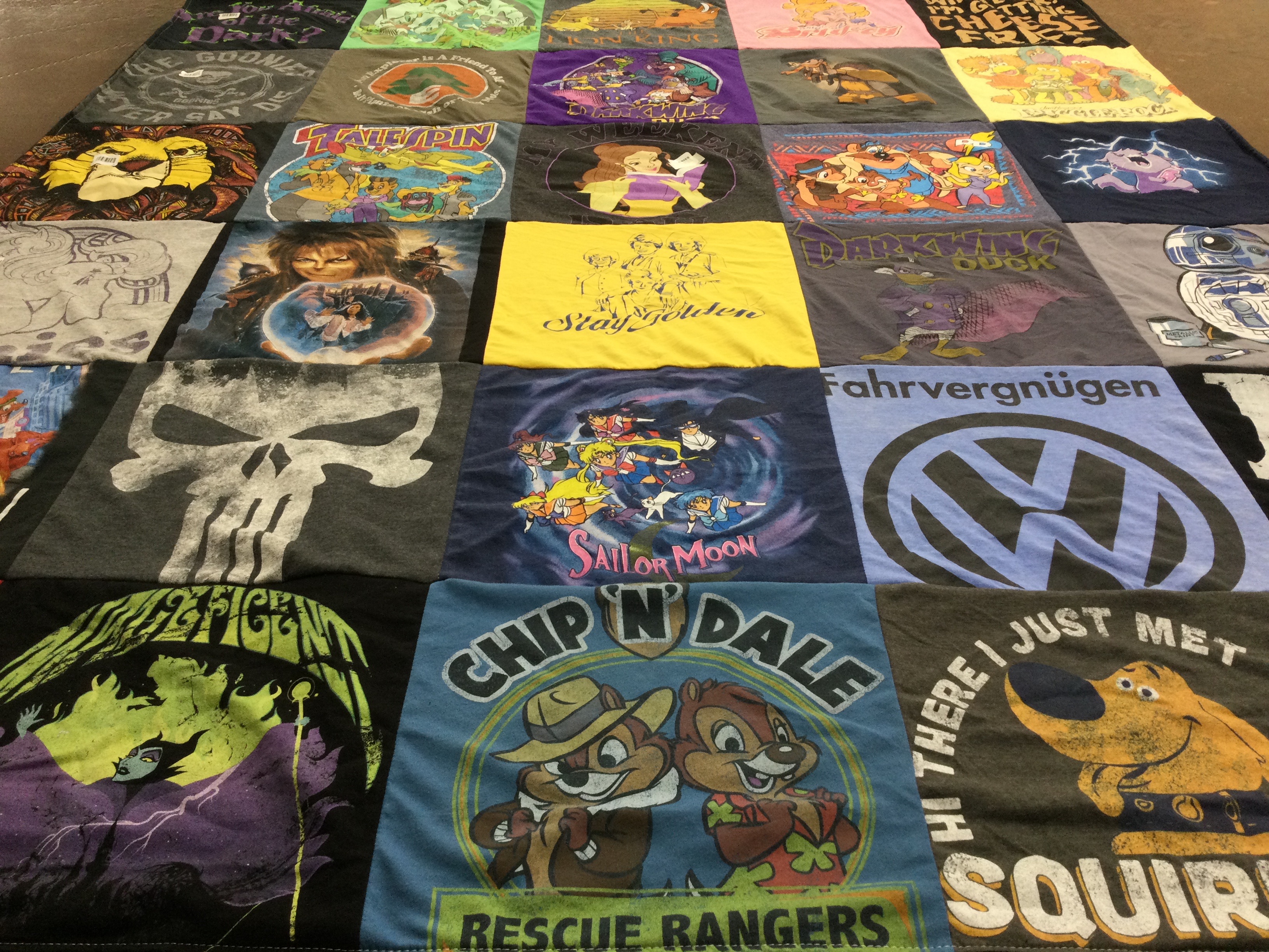 T-shirt quilt with animated characters, disney themes by Samantha from NC