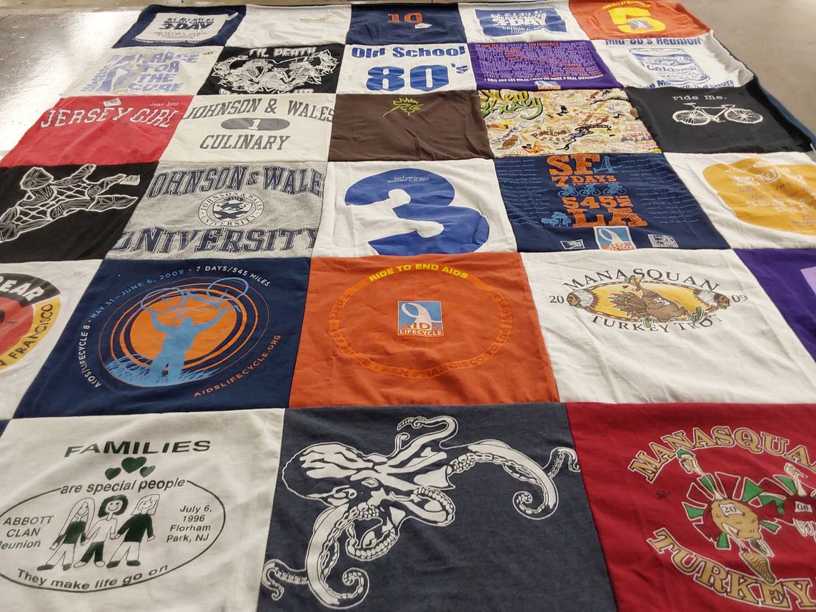 T-shirt quilt from johnson & wales university by Trish from CA