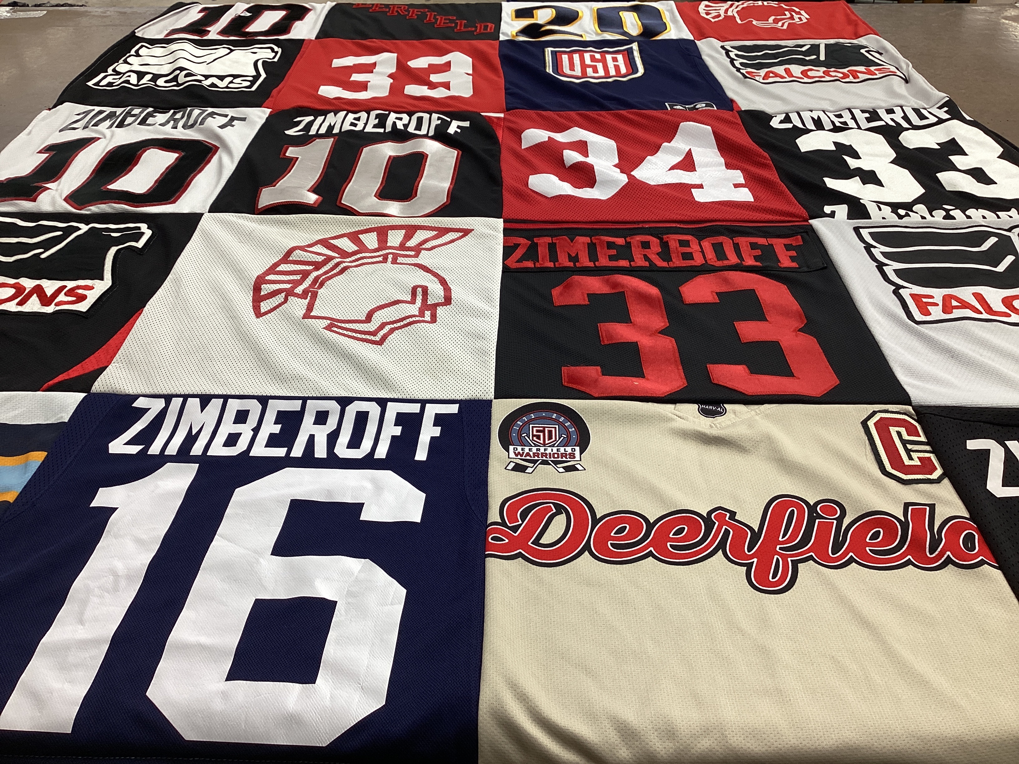 T-shirt quilt featuring falcons by Jami from IL