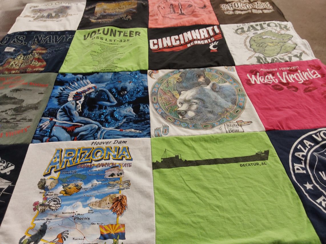 T-shirt quilt featuring cincinnati bearcats by Lisa from VA