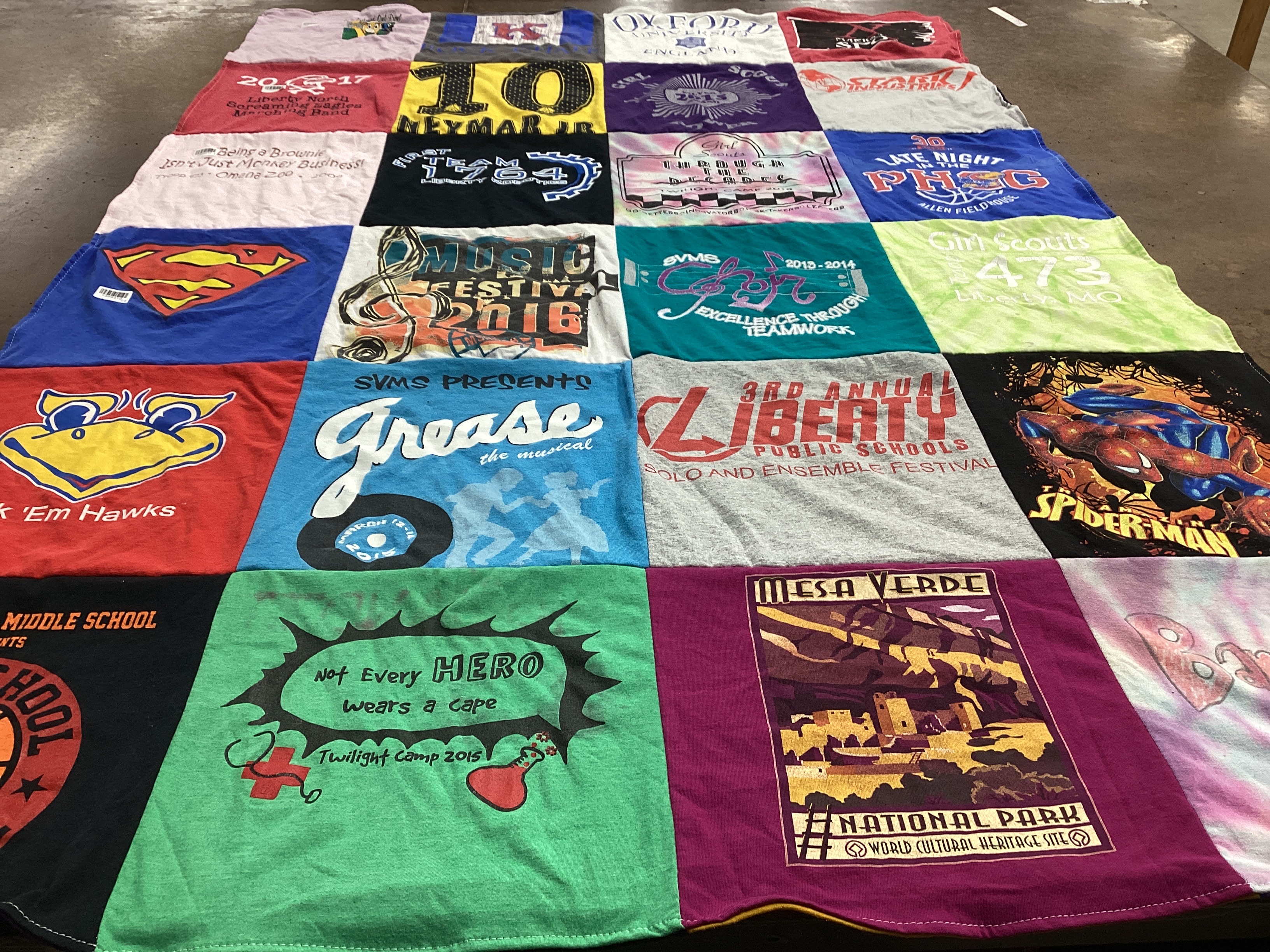 T-shirt quilt from liberty public schools by Kiersten from MO