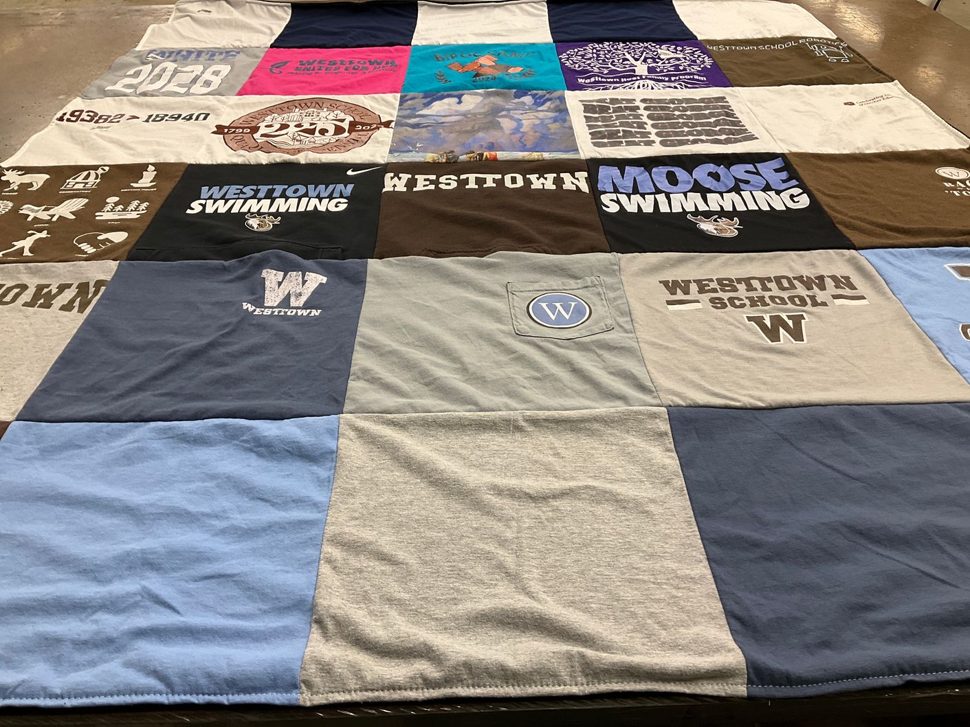 T-shirt quilt featuring westown swimming by Elizabeth from PA