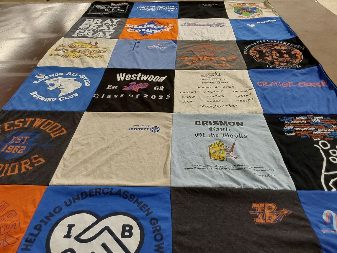 T-shirt quilt featuring westwood running club by Erin from AZ