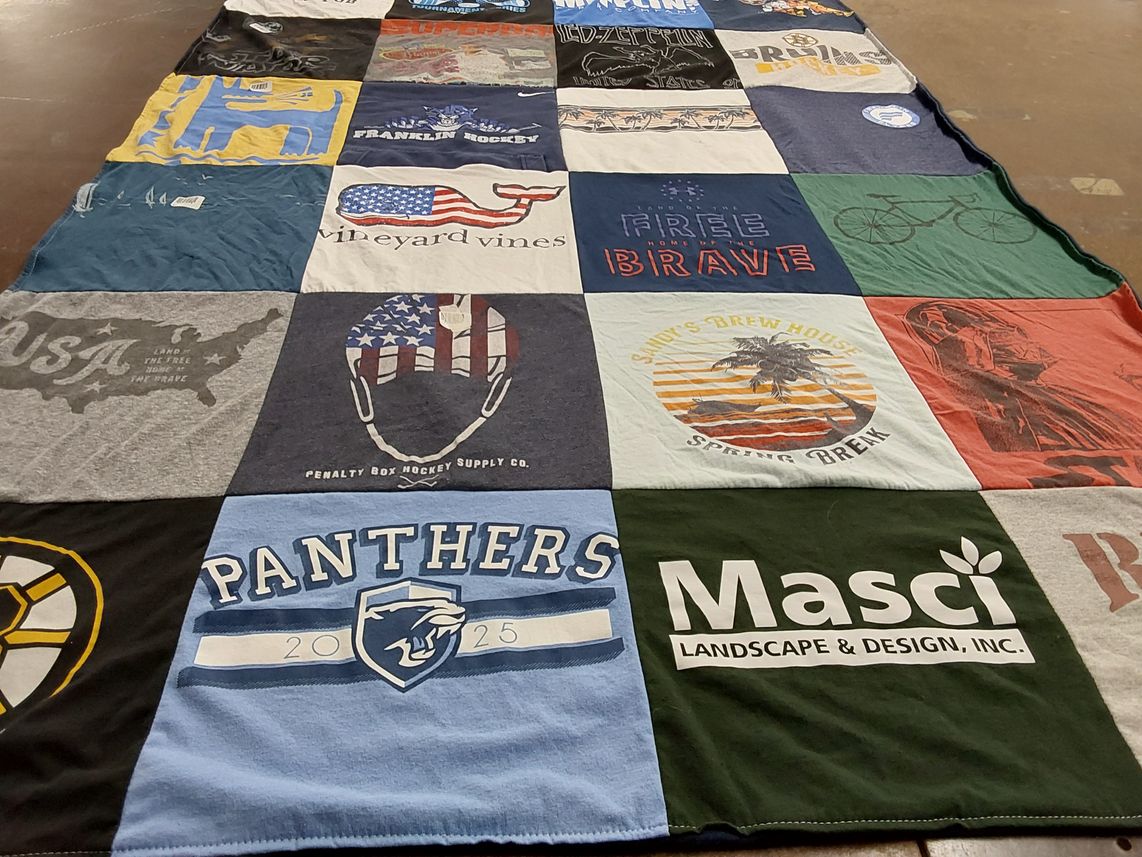 T-shirt quilt featuring panthers by Jennifer from MA