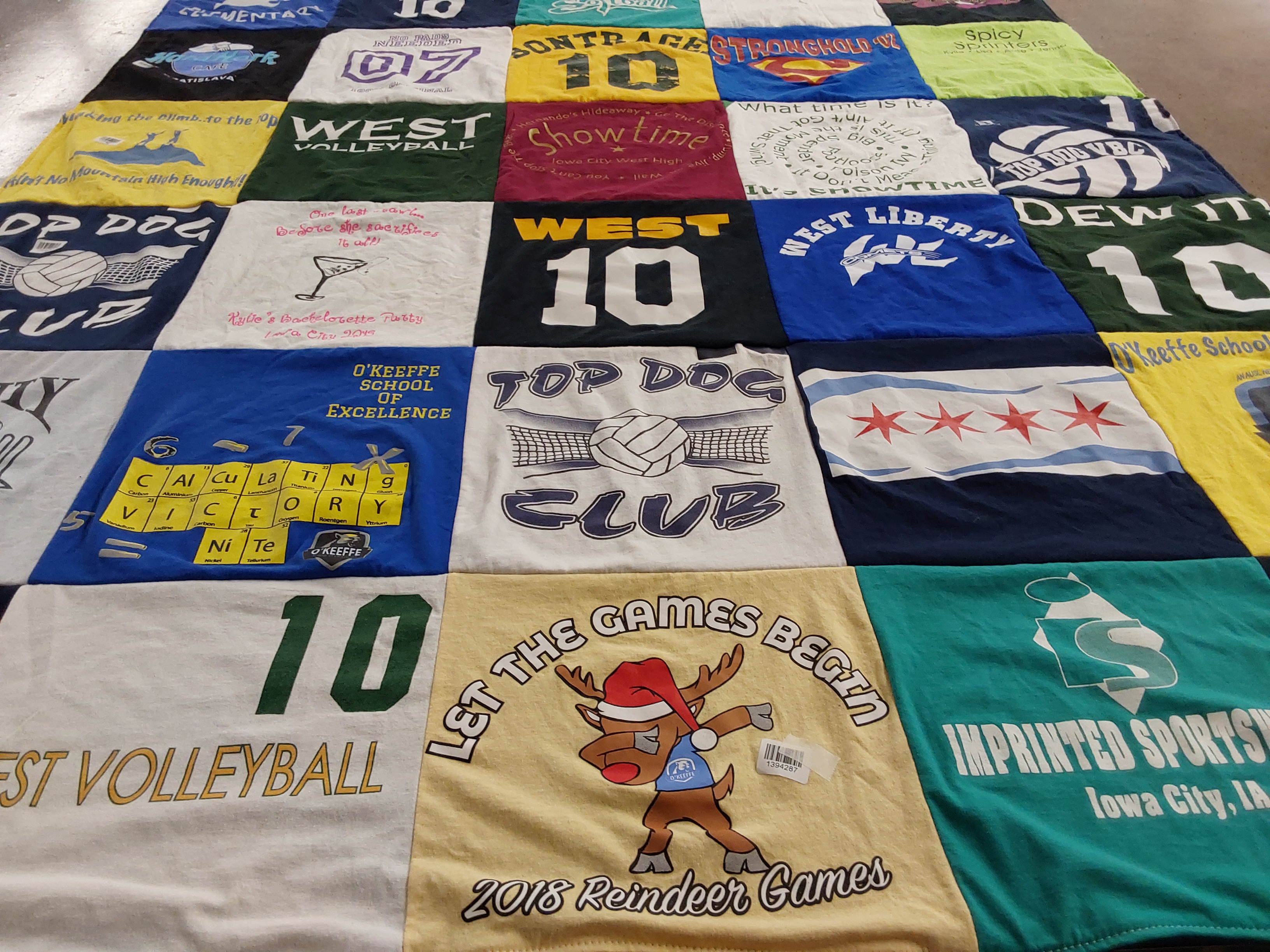 T-shirt quilt featuring west volleyball by Michael from IA