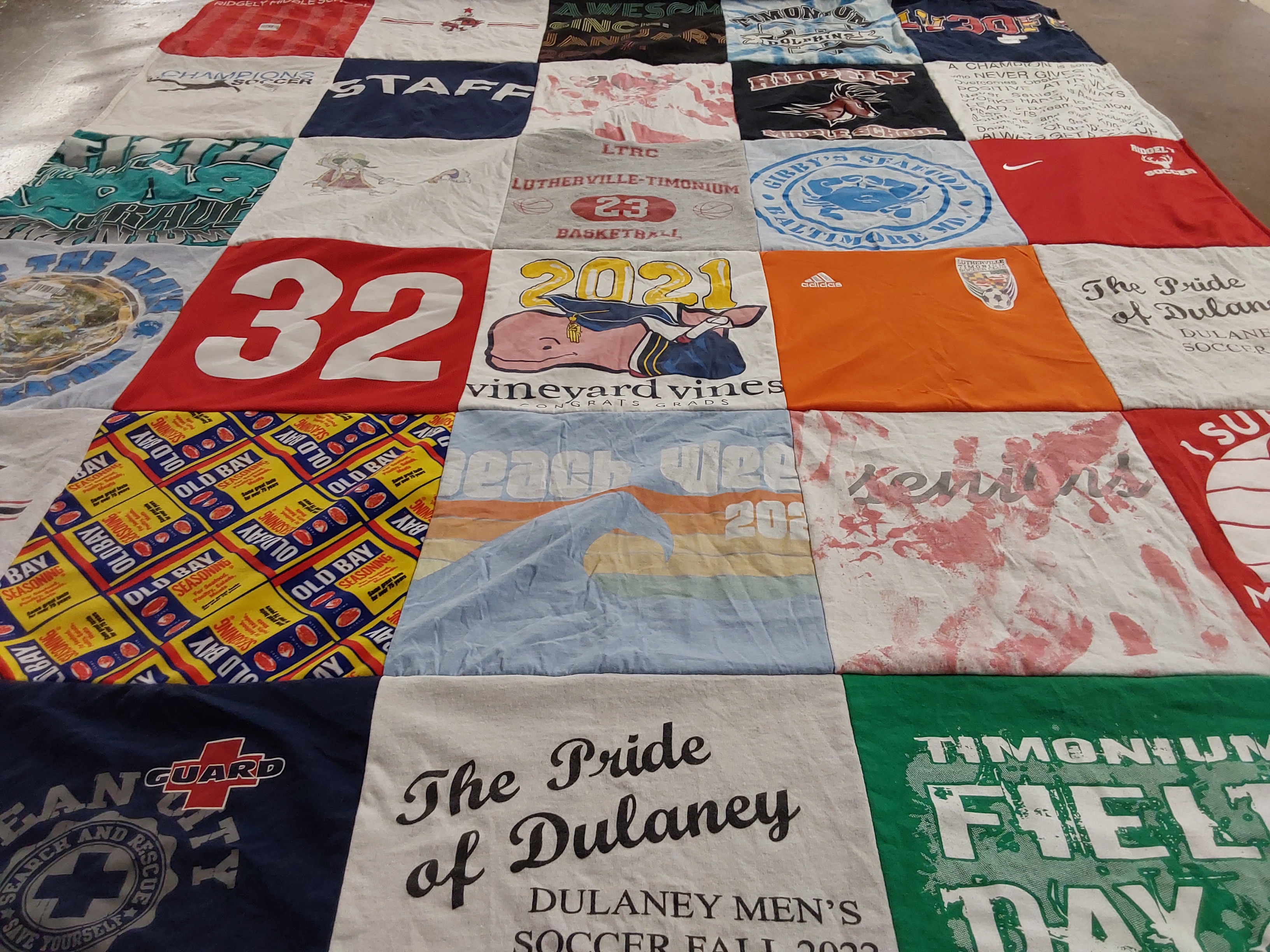 T-shirt quilt featuring dulaney men's soccer by Tiffany from MD
