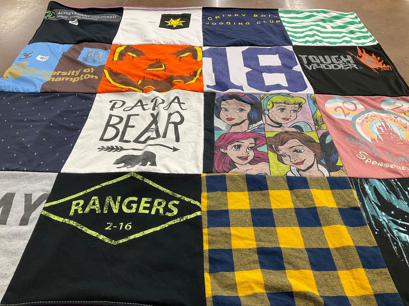 T-shirt quilt from university of hampton by Cory from IN