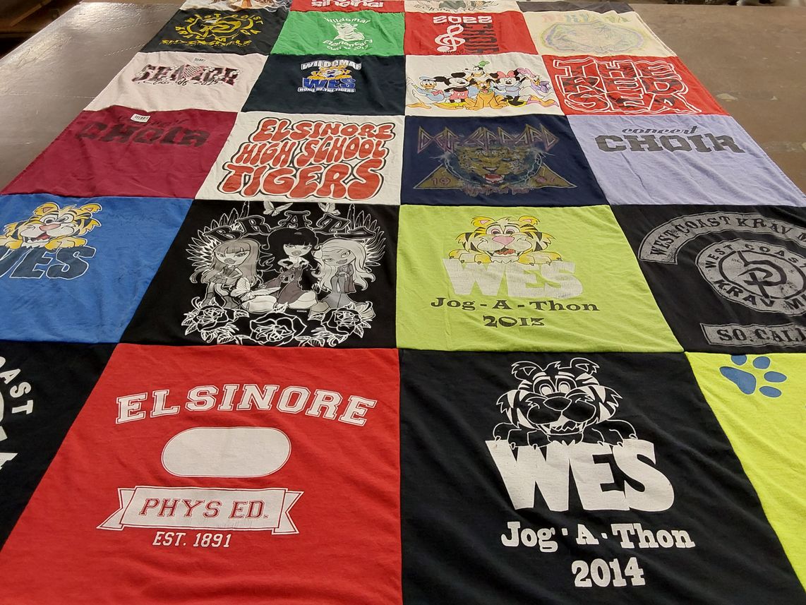 T-shirt quilt featuring elsinore high school tigers by Corina from CA