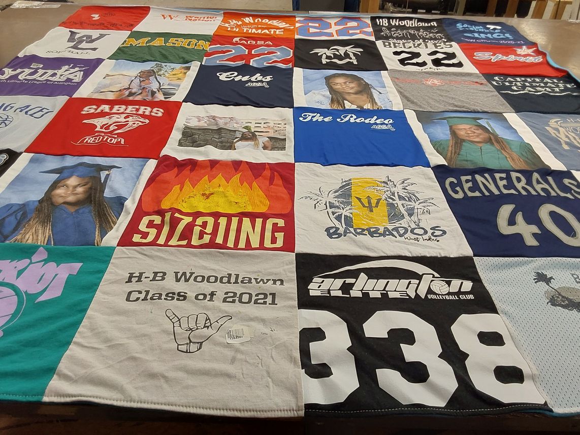 T-shirt quilt featuring arlington elite volleyball club by Kayla from VA