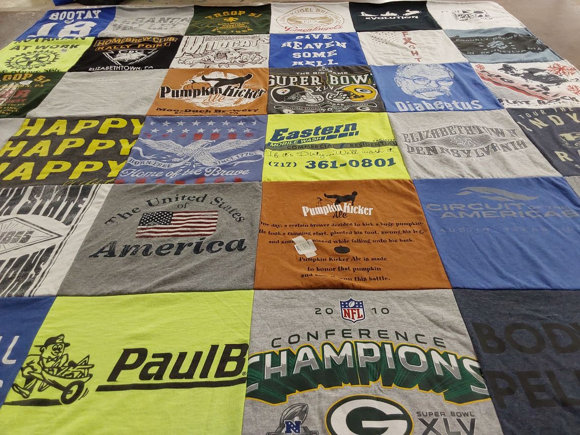 T-shirt quilt featuring green bay packers by Glen from PA