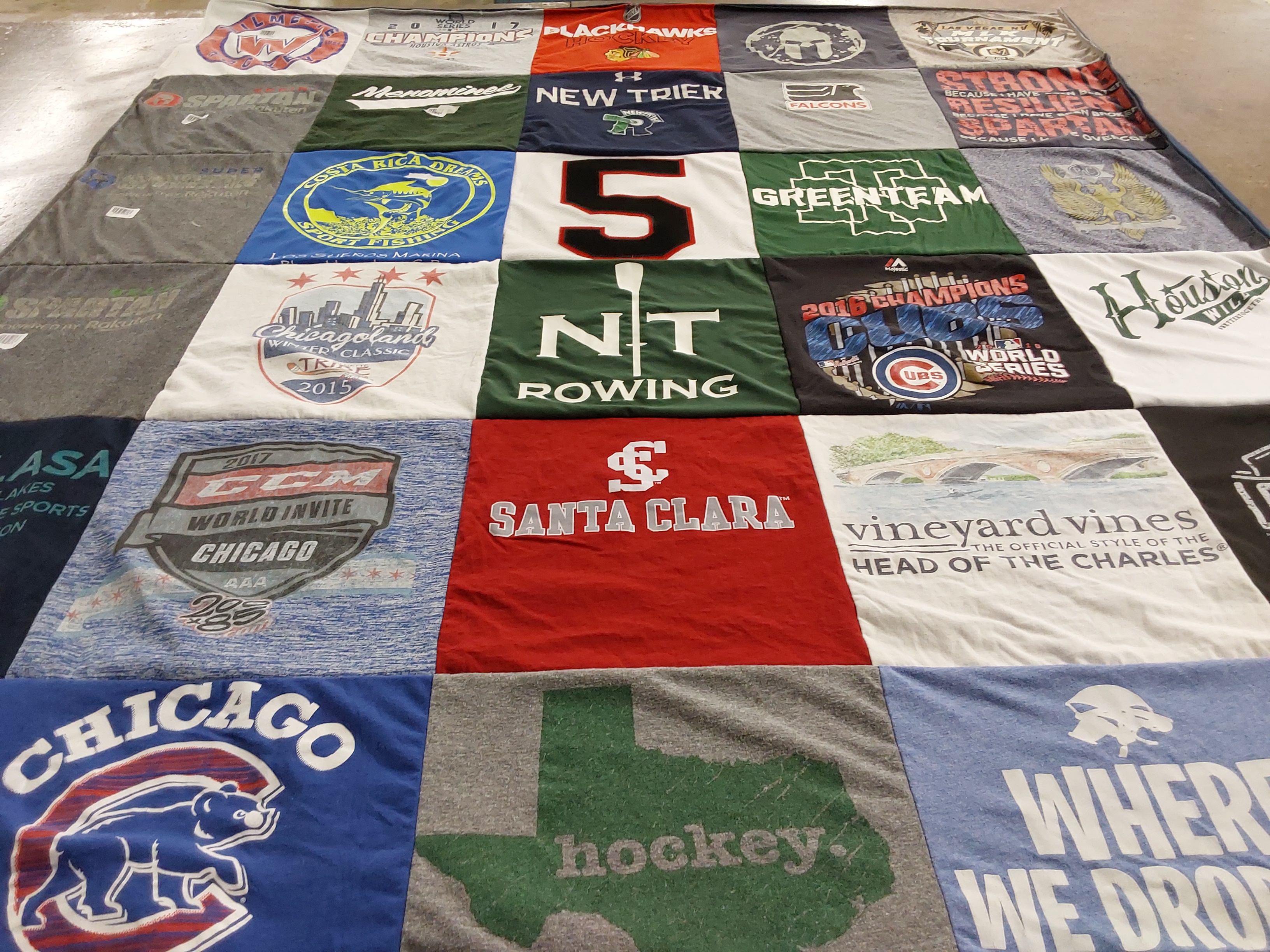 T-shirt quilt featuring chicago cubs by Stephanie from IL