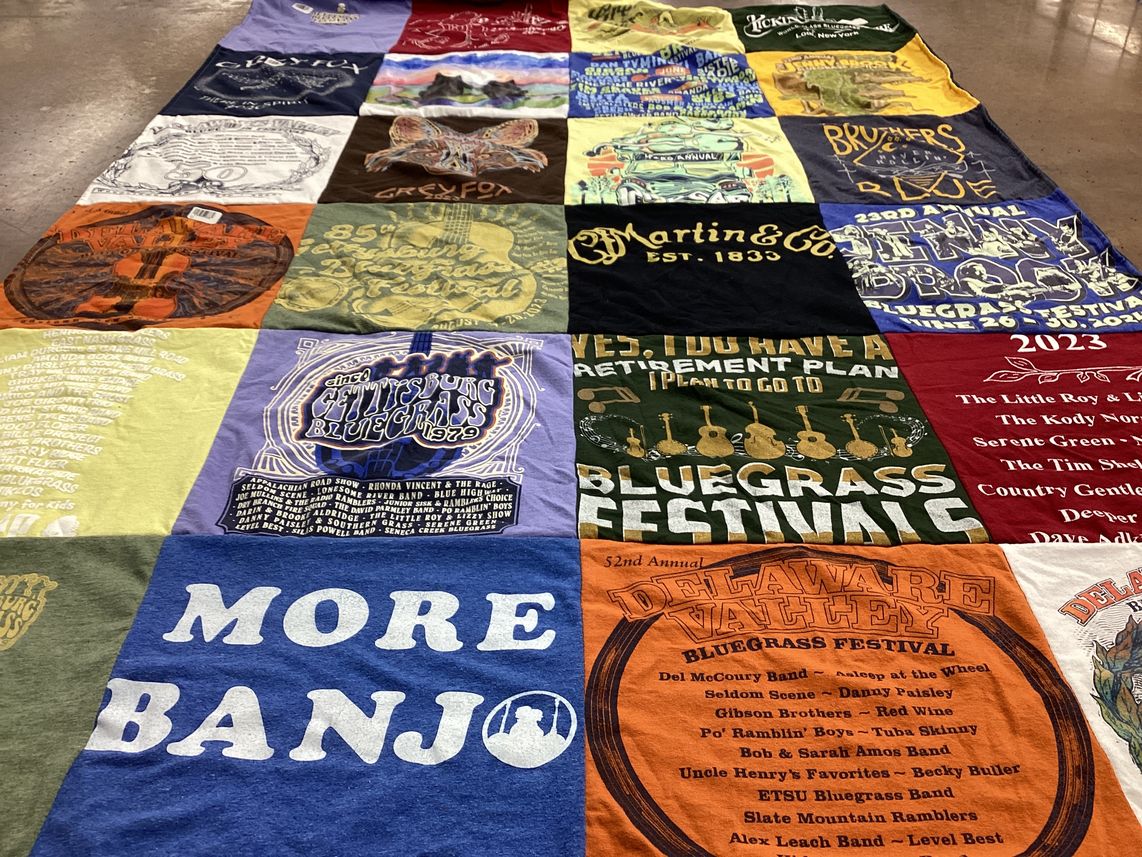 T-shirt quilt with bluegrass music, festivals themes by Edgar from NY