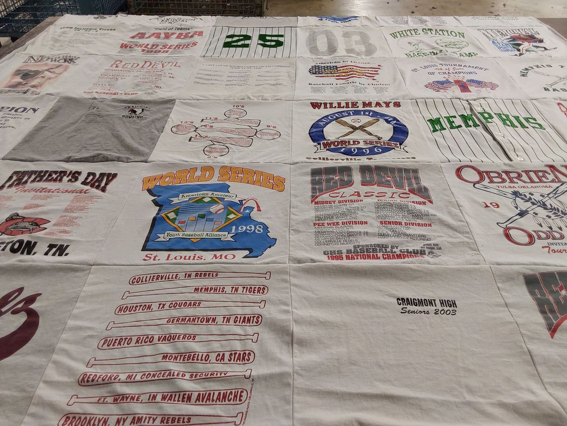 T-shirt quilt featuring collierville tn rebels, memphis tn tigers by Ghita from TN