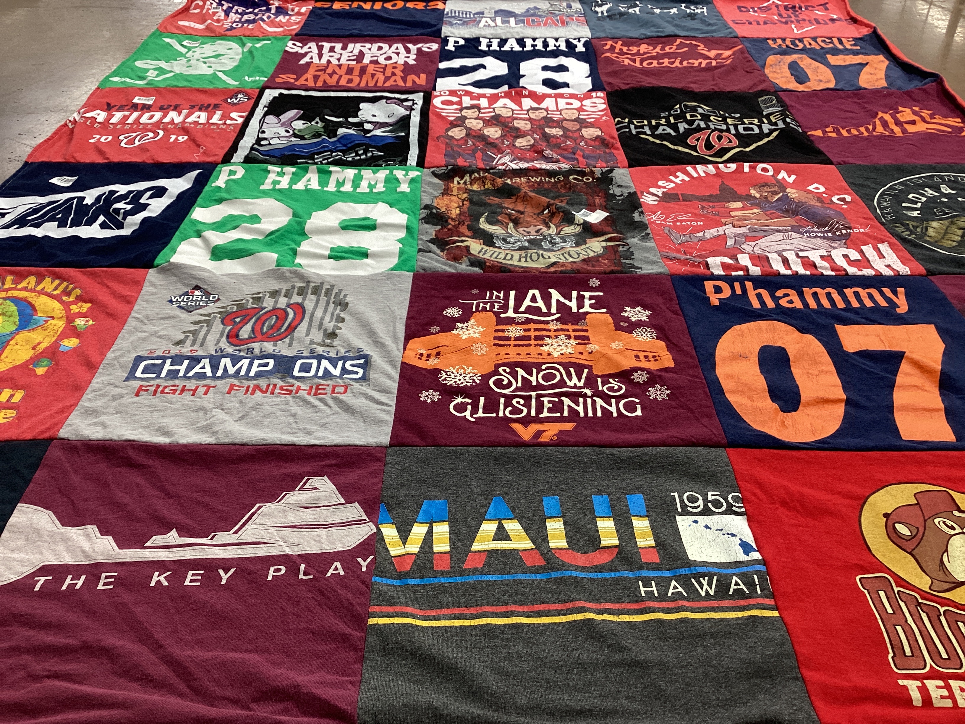 T-shirt quilt featuring washington nationals by Katherine from VA