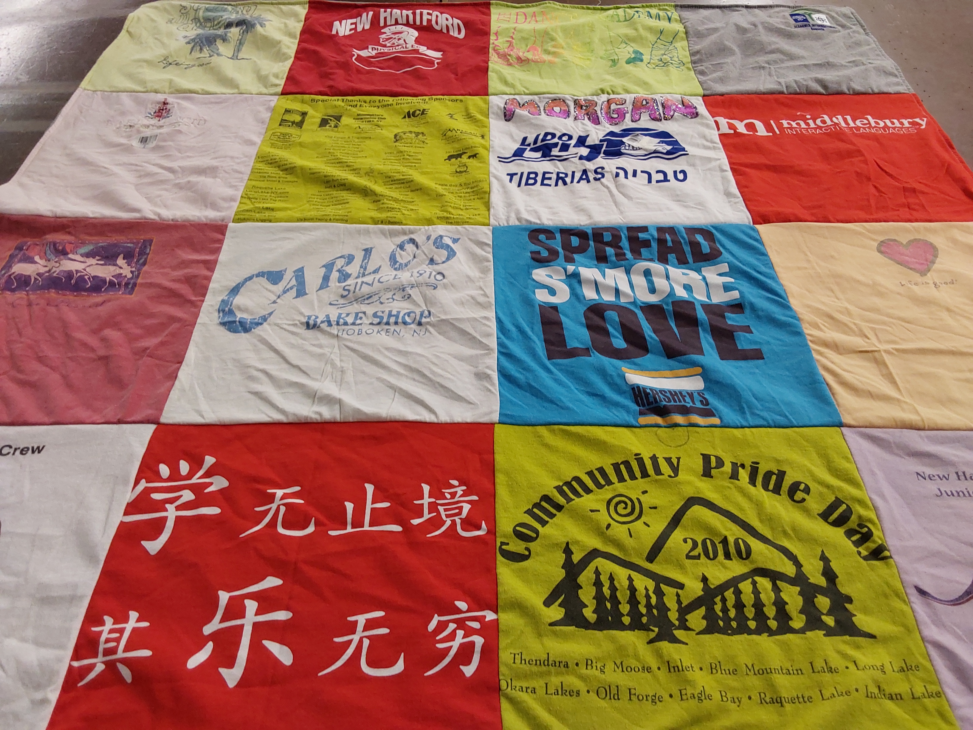 T-shirt quilt from middlebury college by Morgan from TX