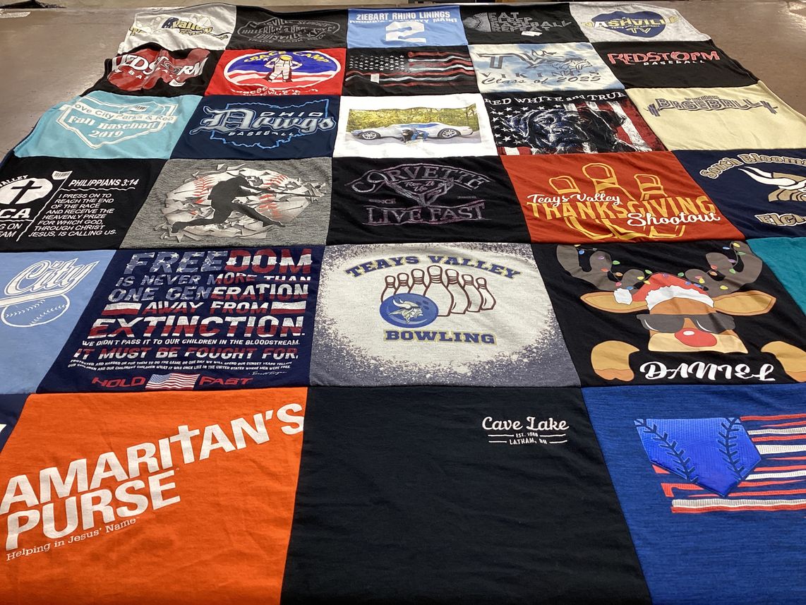 T-shirt quilt featuring teays valley bowling team by Lisa  from OH