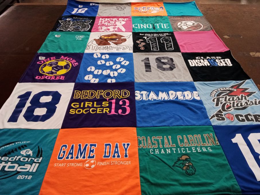 T-shirt quilt featuring bedford girls soccer, coastal carolina chanticleers by Sonya from FL