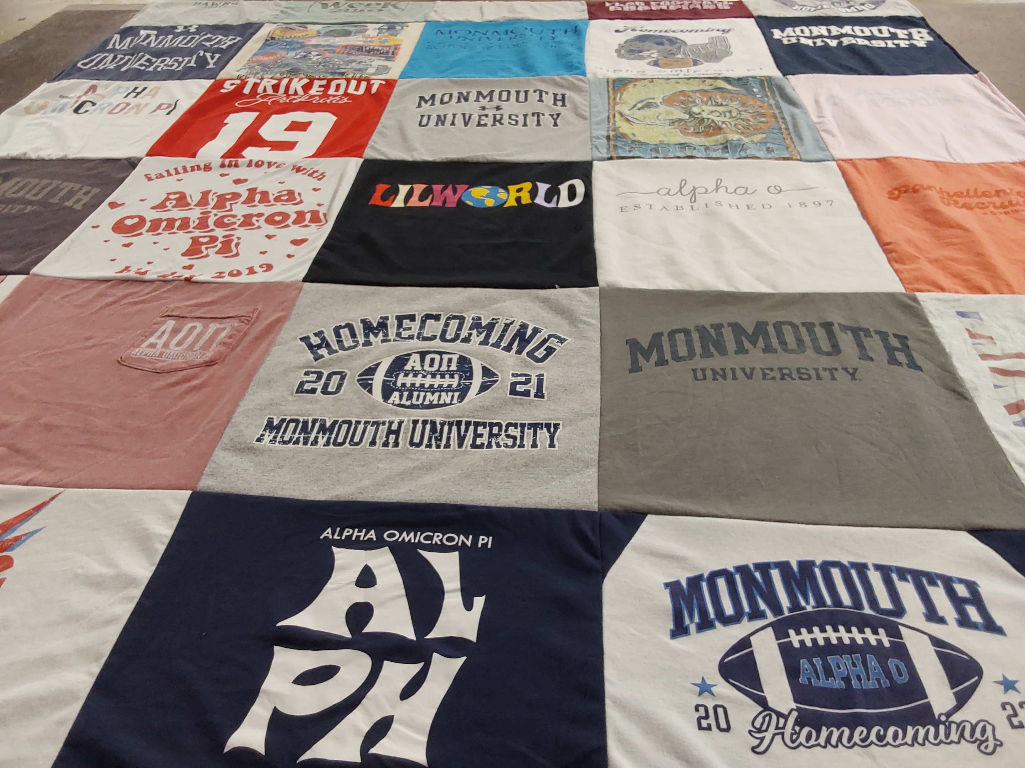T-shirt quilt from monmouth university by Nicole from NJ