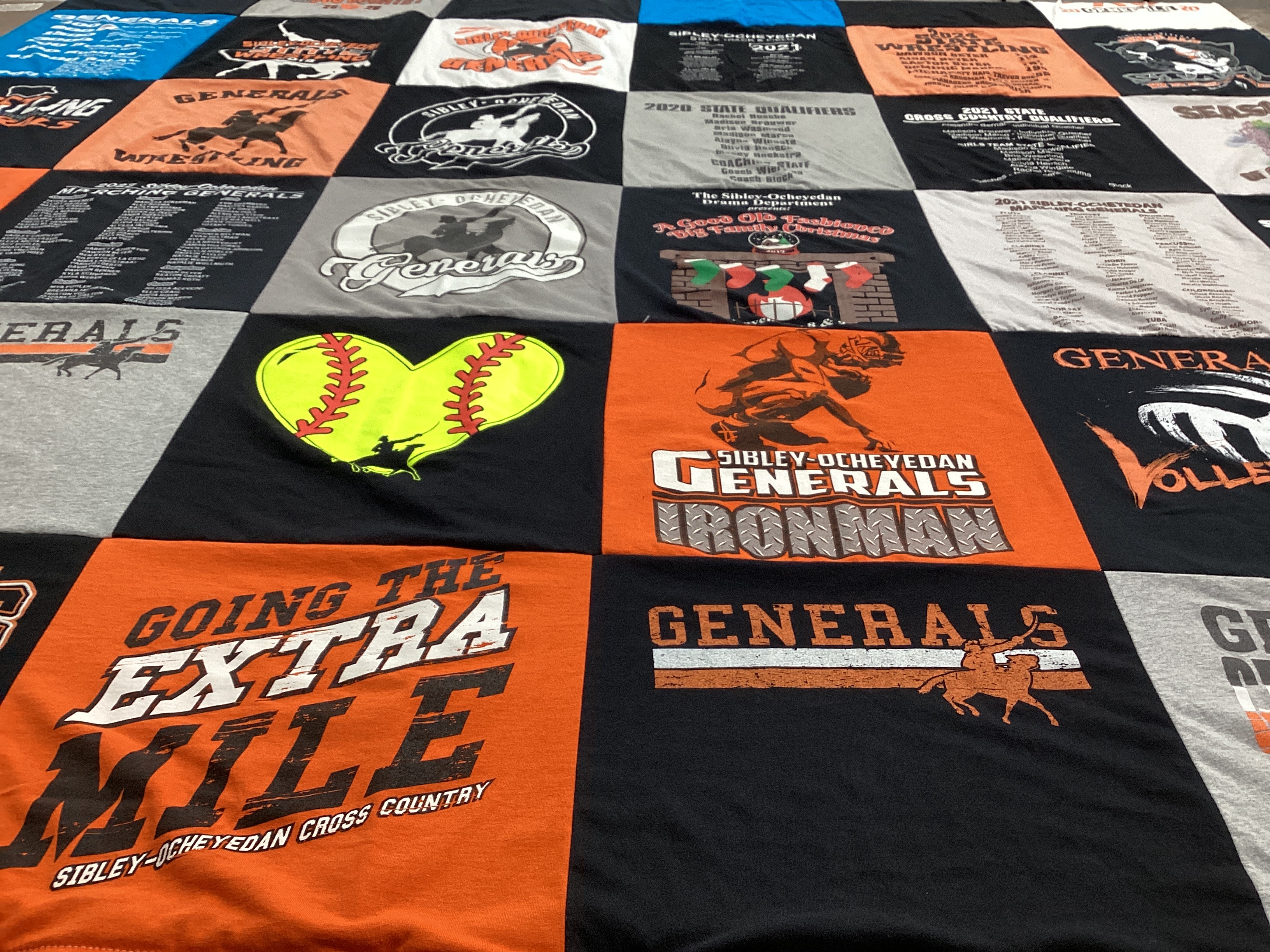 T-shirt quilt featuring generals by Abby from IA