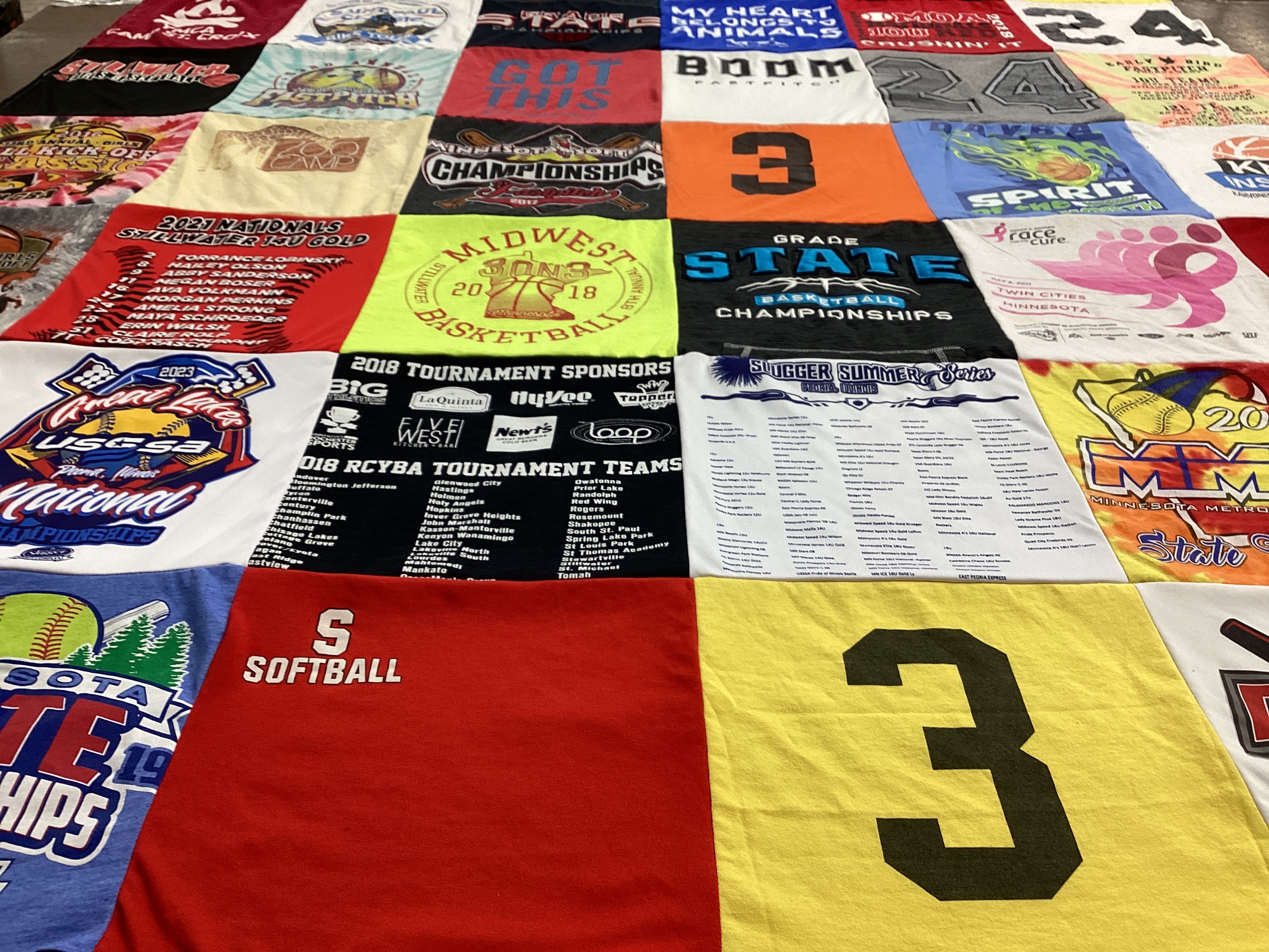 T-shirt quilt featuring rcyba by Erin from MN