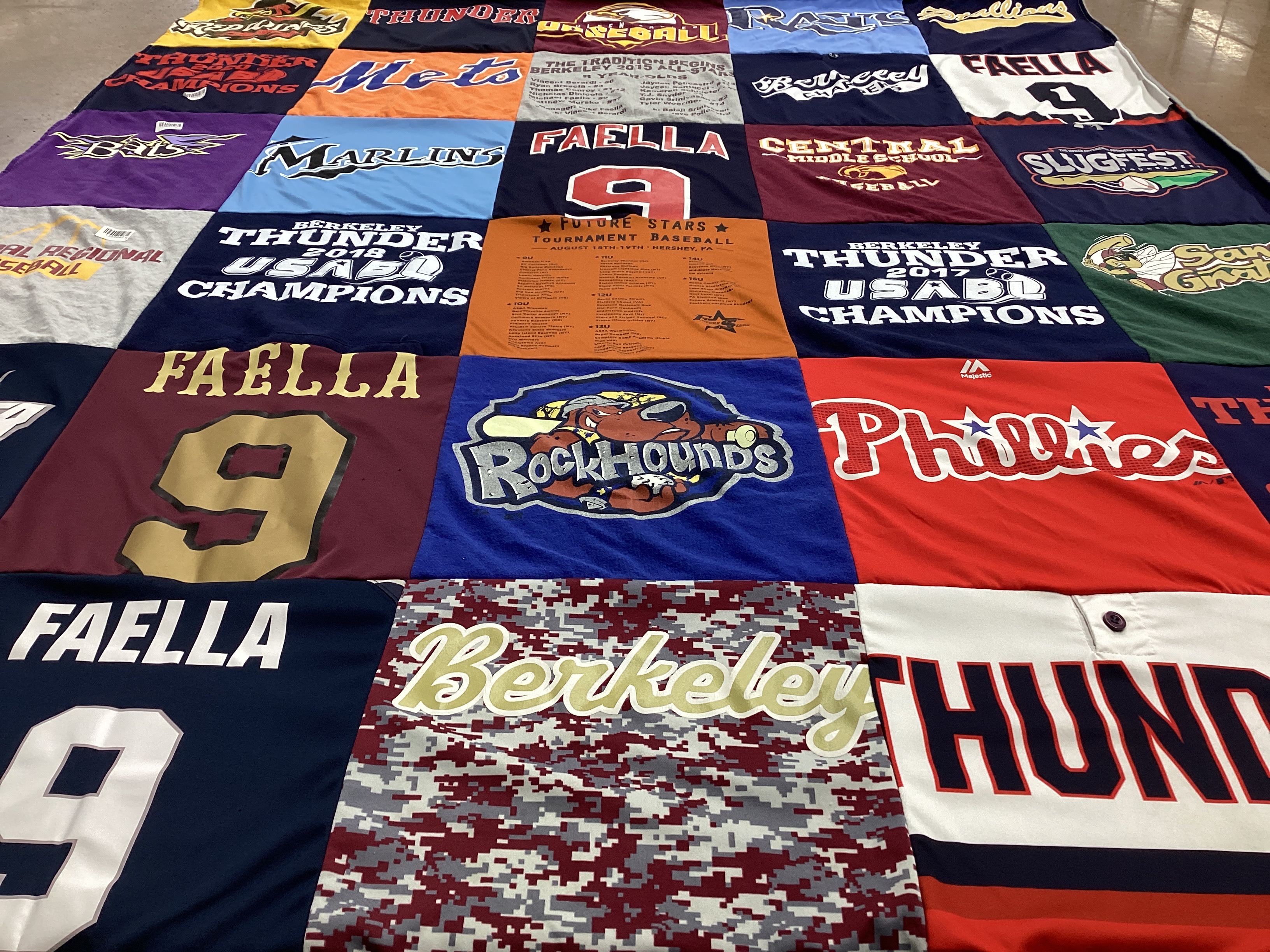 T-shirt quilt featuring berkeley thunder by Sheila from NJ