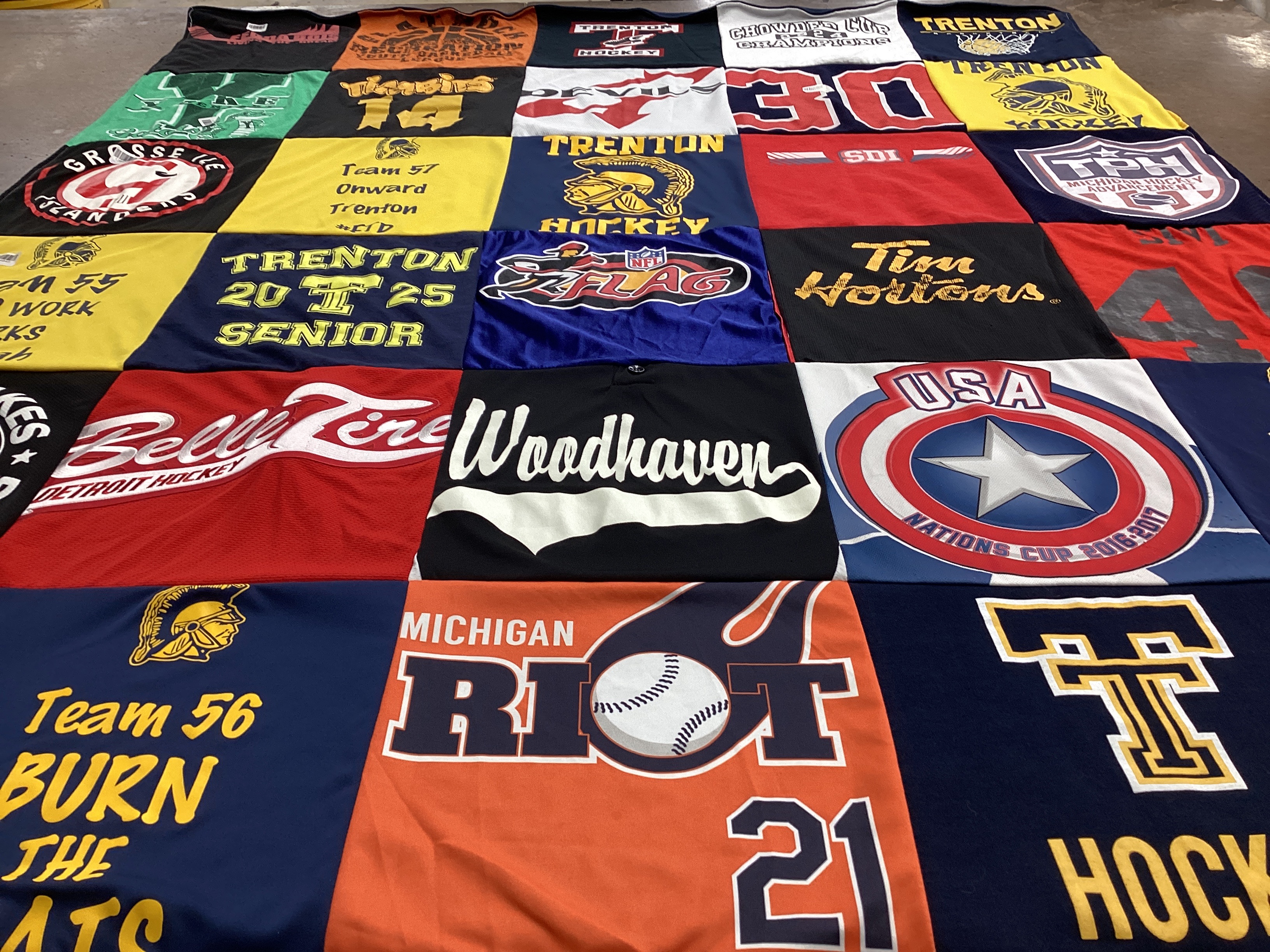 T-shirt quilt featuring trenton hockey team by Kerri from MI