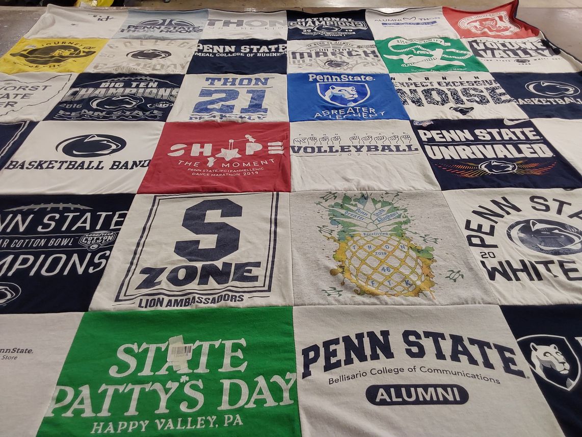 T-shirt quilt featuring penn state volleyball, penn state basketball by Jordan from PA