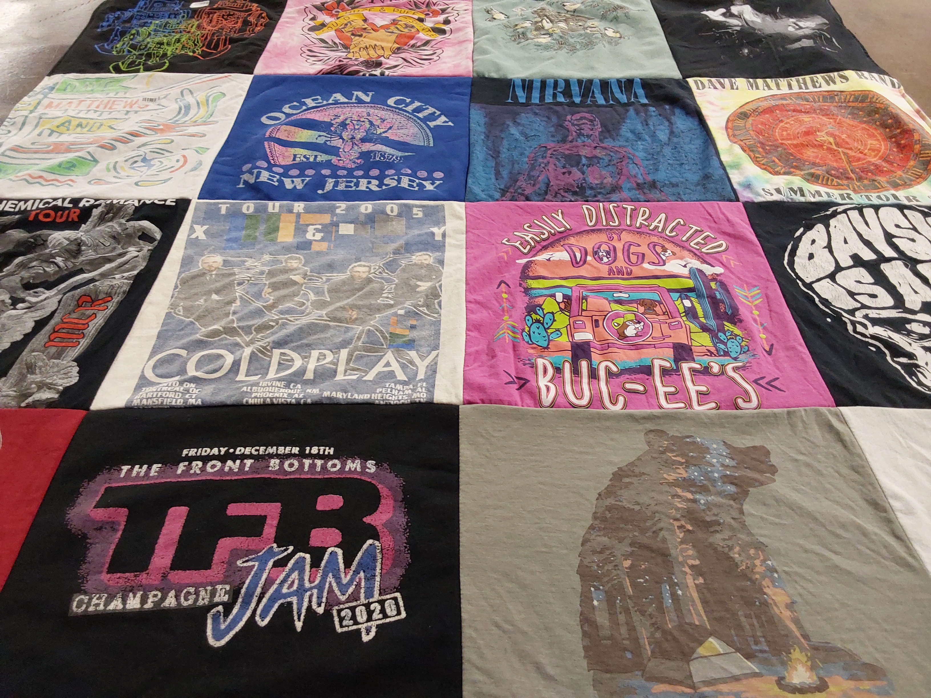 T-shirt quilt with music, concerts themes by Donna  from PA