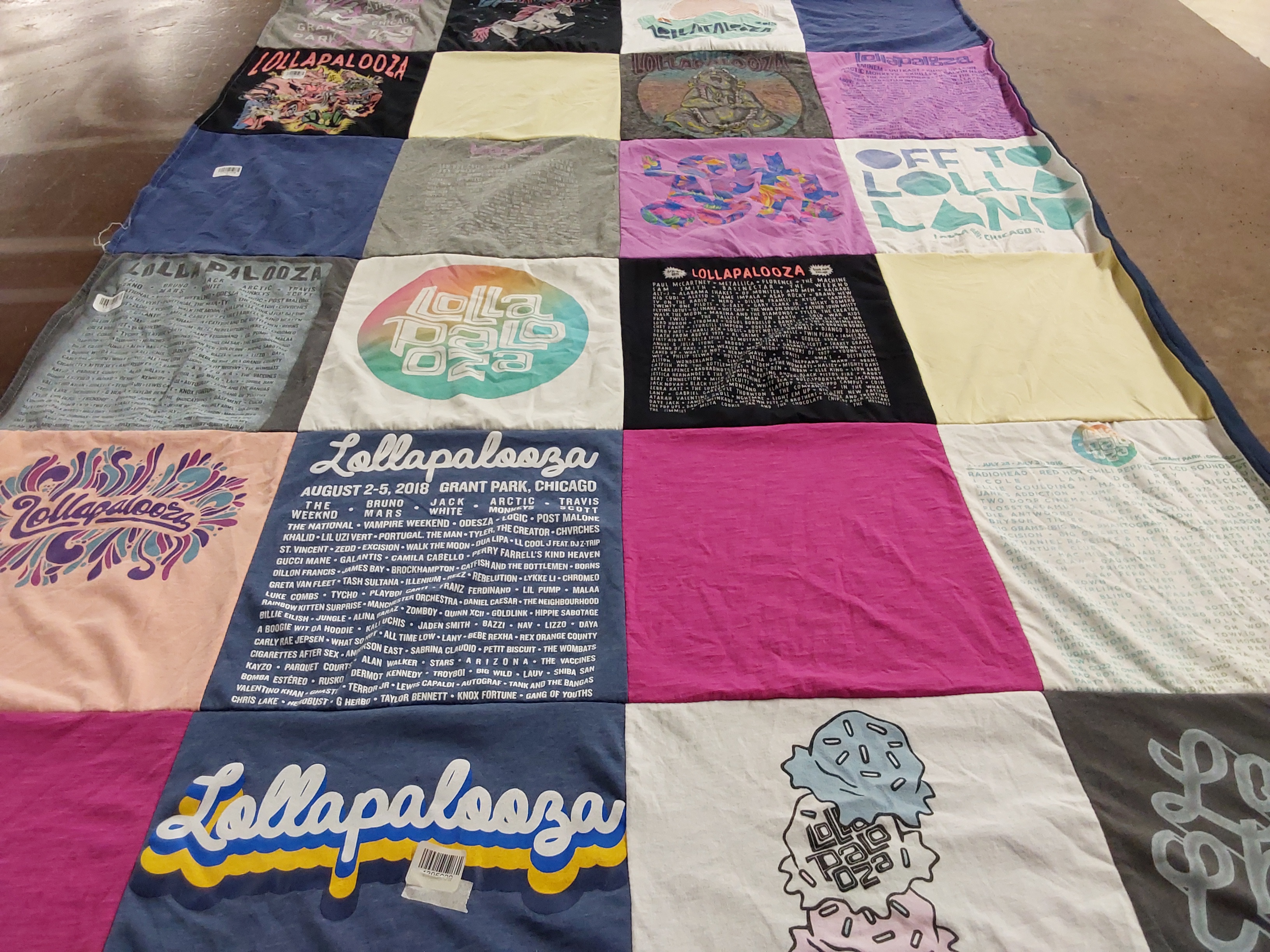 T-shirt quilt with music, festivals themes by Kendra from AZ