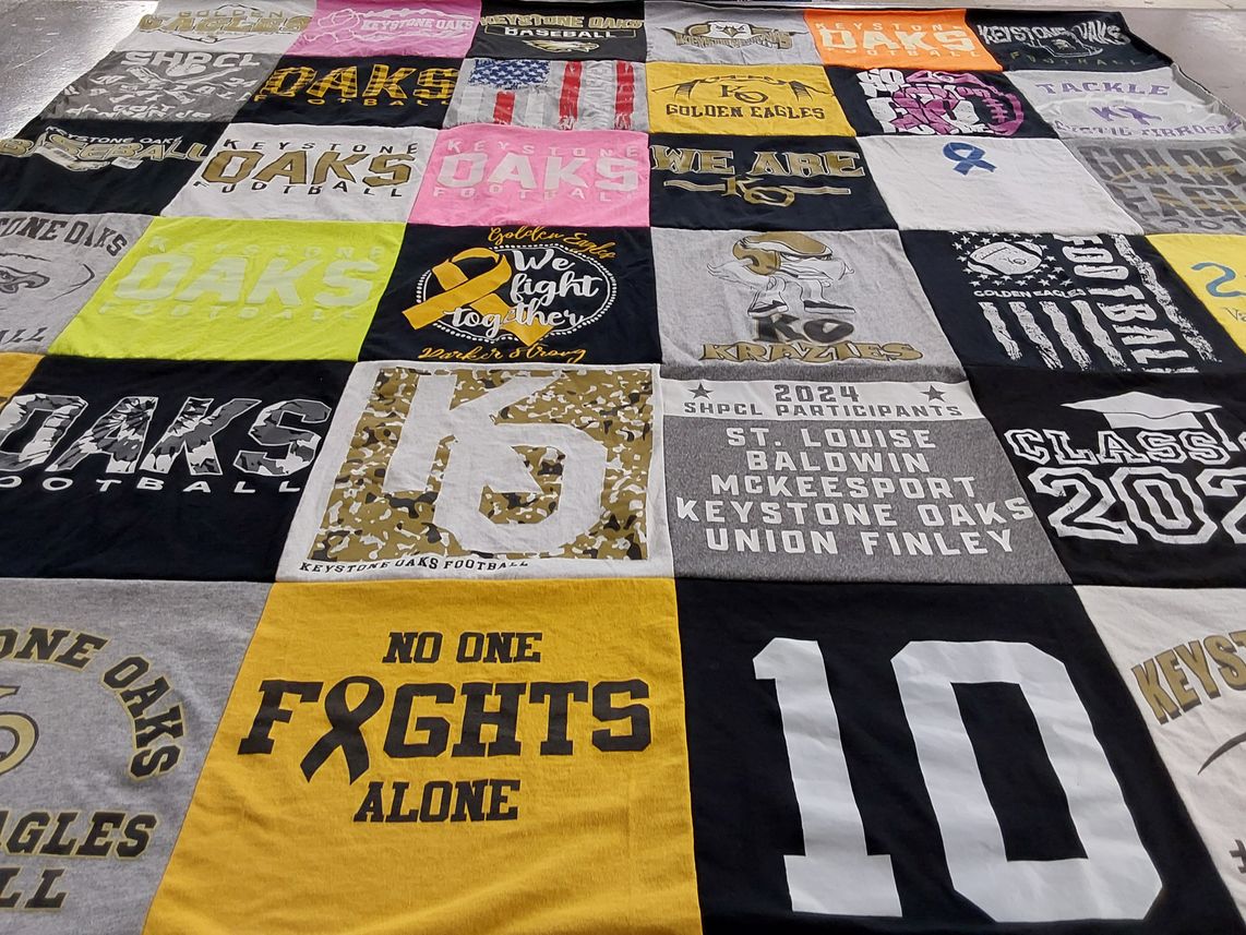 T-shirt quilt from keystone oaks high school by CLAUDIA from PA
