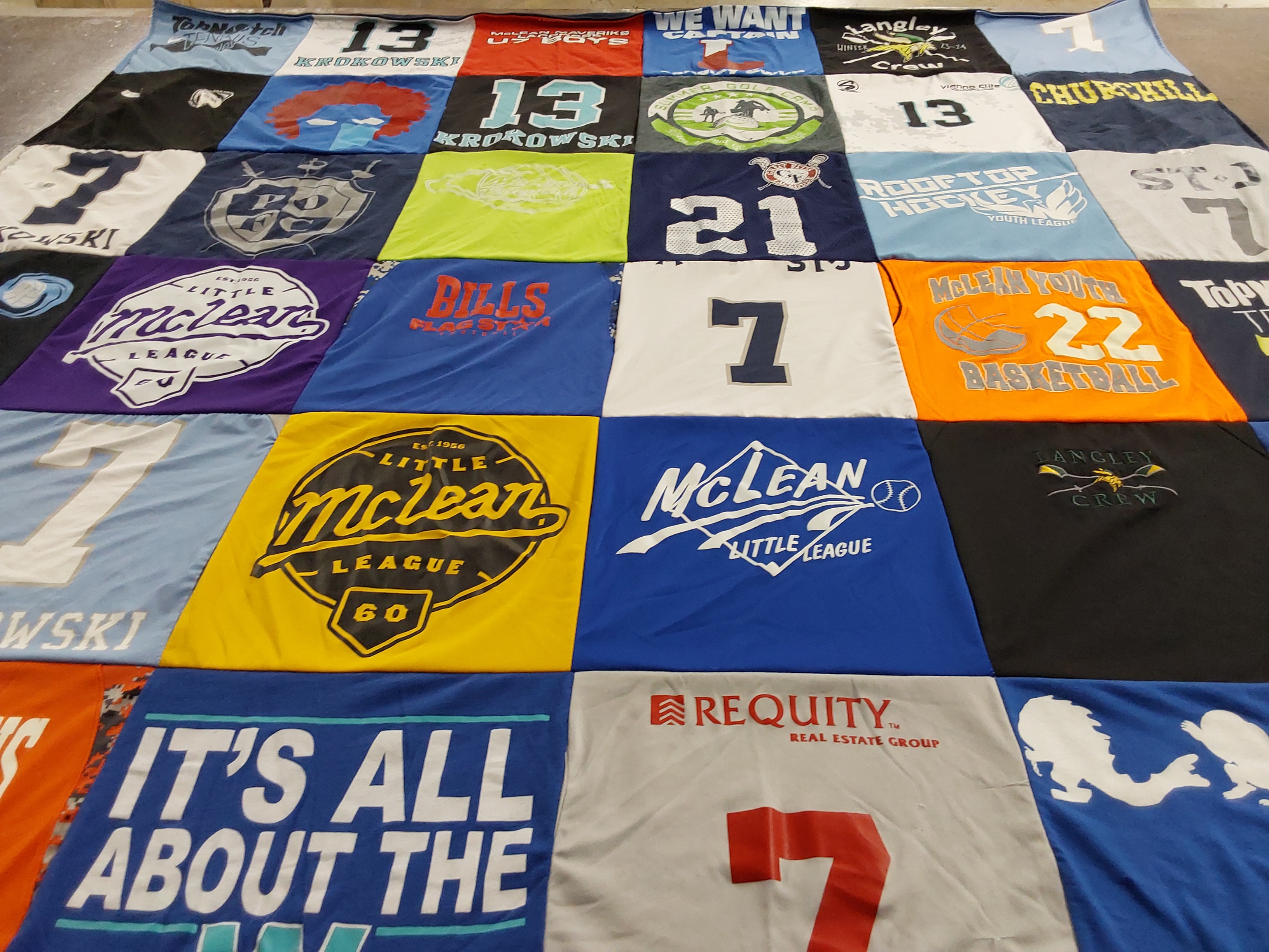 T-shirt quilt featuring mclean little league by Sherry from VA