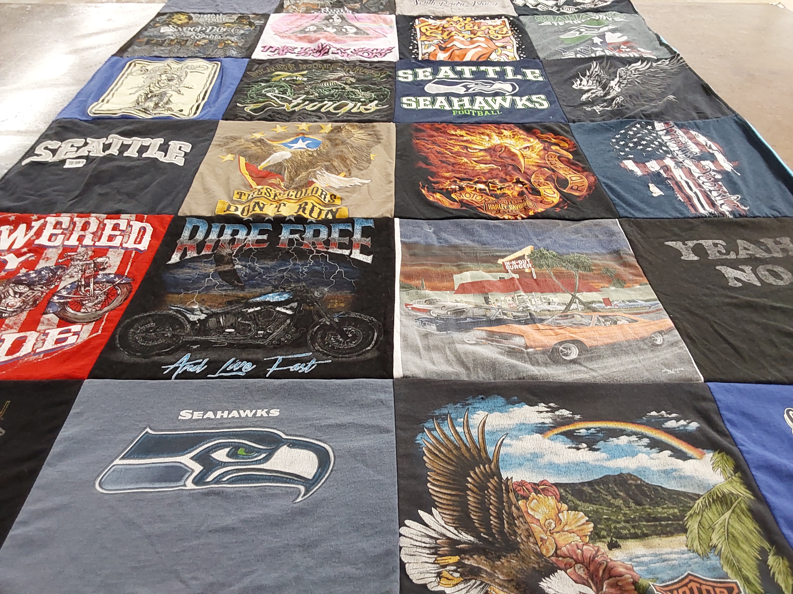 T-shirt quilt featuring seattle seahawks football by Michelle from TX