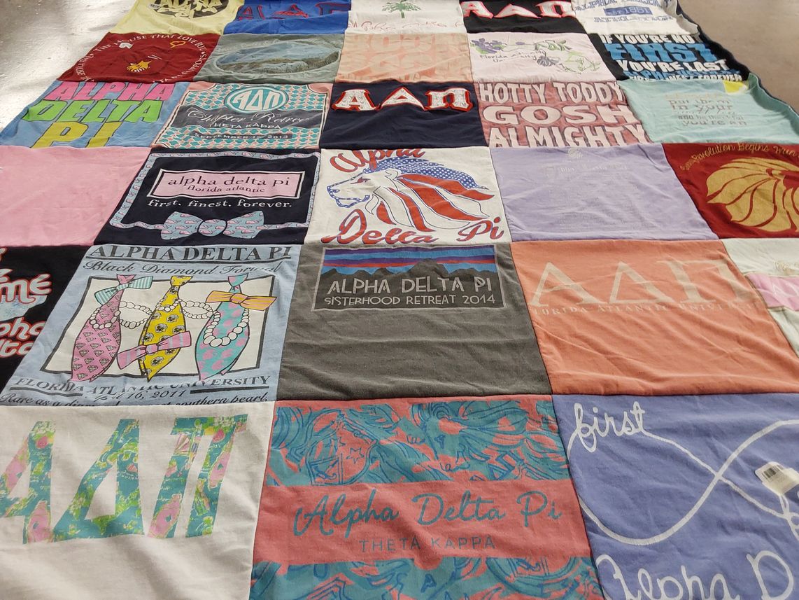 T-shirt quilt from florida atlantic university by Alison from FL