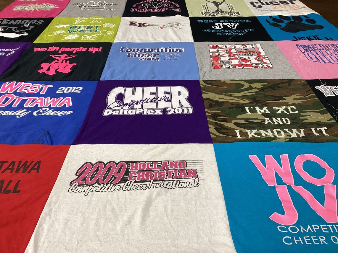 T-shirt quilt featuring west ottawa jv cheerleading by Jacqueline from MI