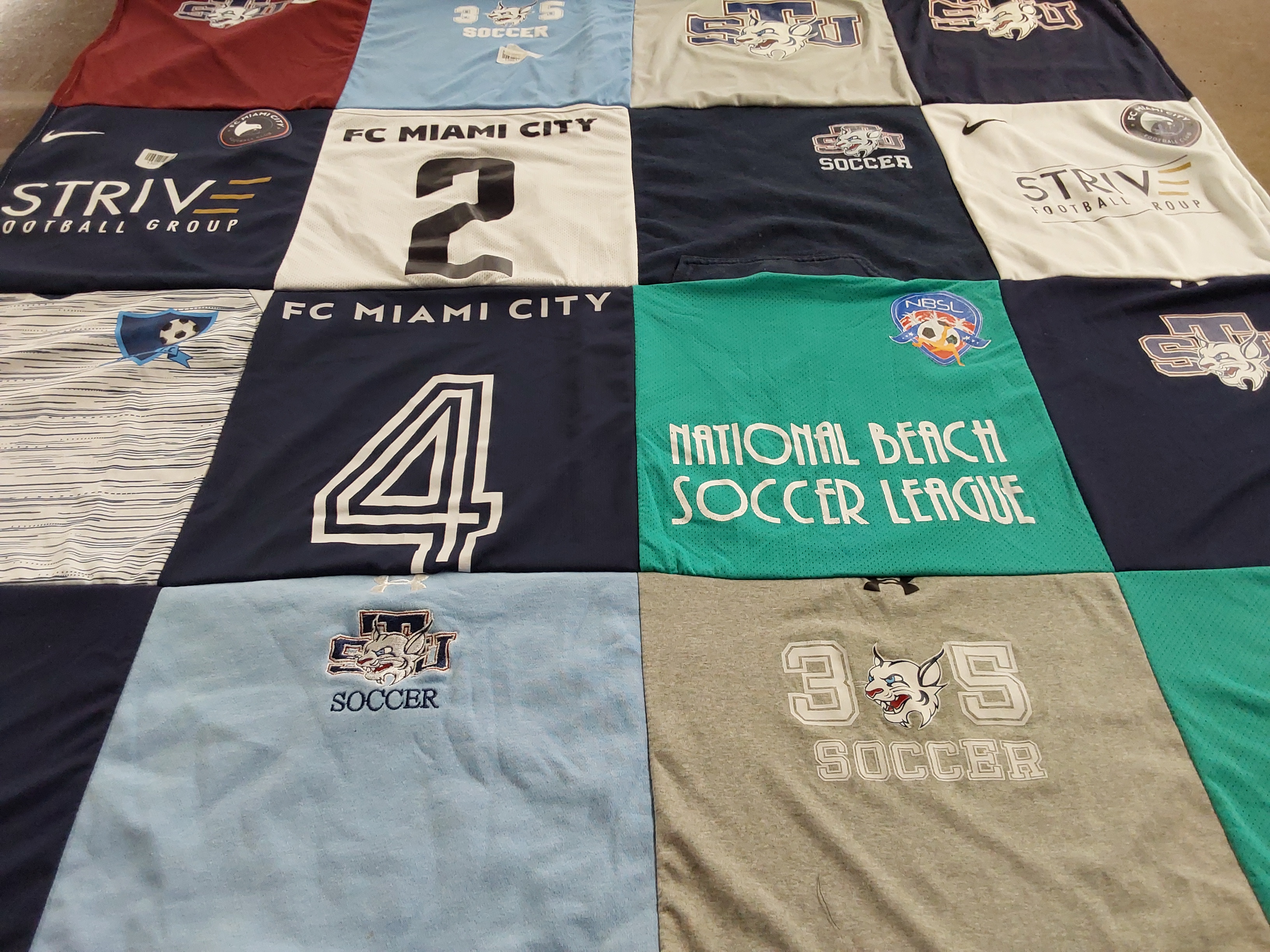 T-shirt quilt featuring fc miami city by Claudia from FL