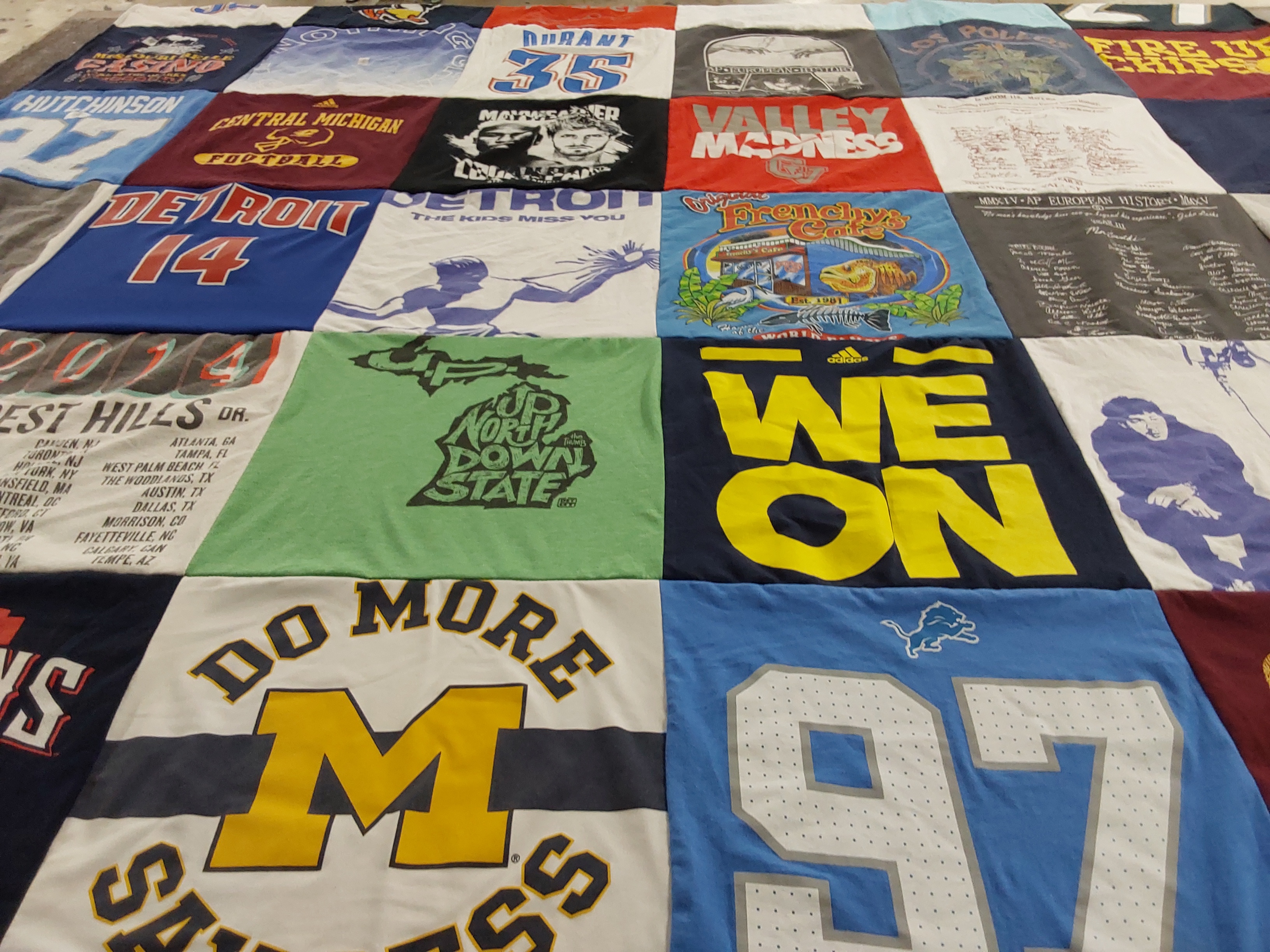 T-shirt quilt featuring detroit lions by Debra from MI