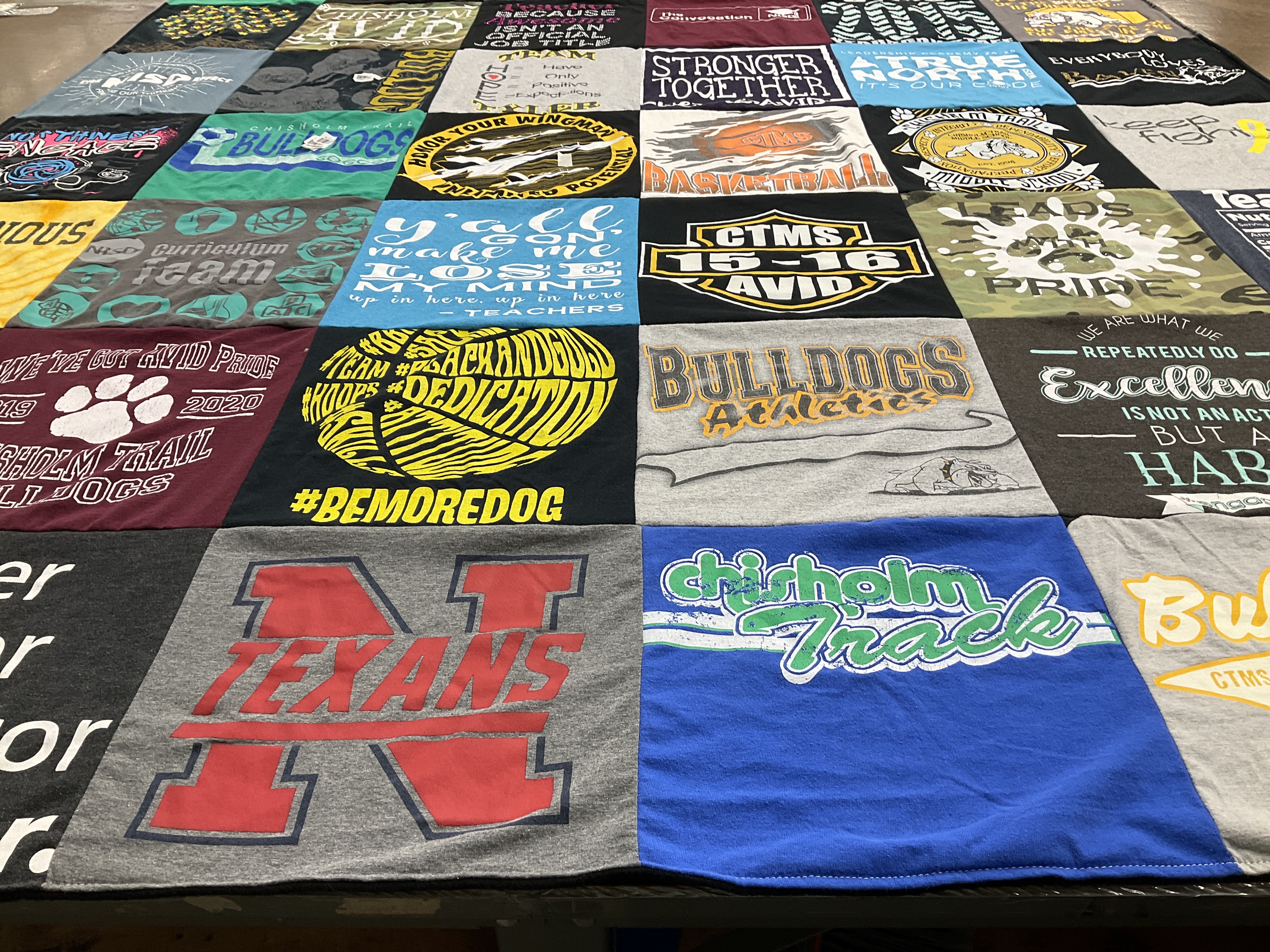 T-shirt quilt featuring bulldogs athletics, texans by Yari from TX