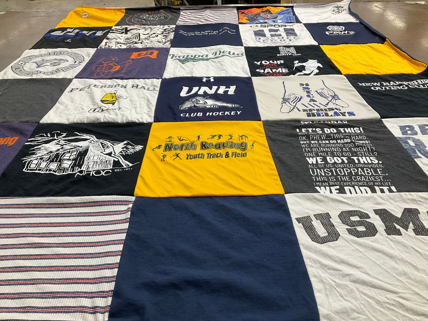 T-shirt quilt from university of new hampshire, usm by Charlotte from MA