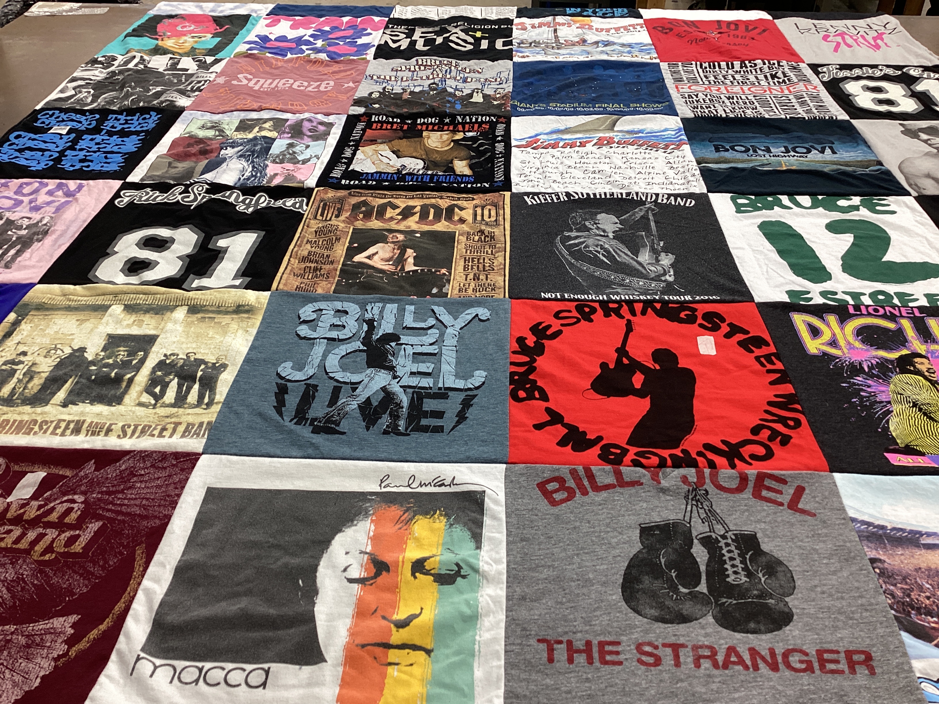 T-shirt quilt with music, bands themes by KIMBERLY from VA