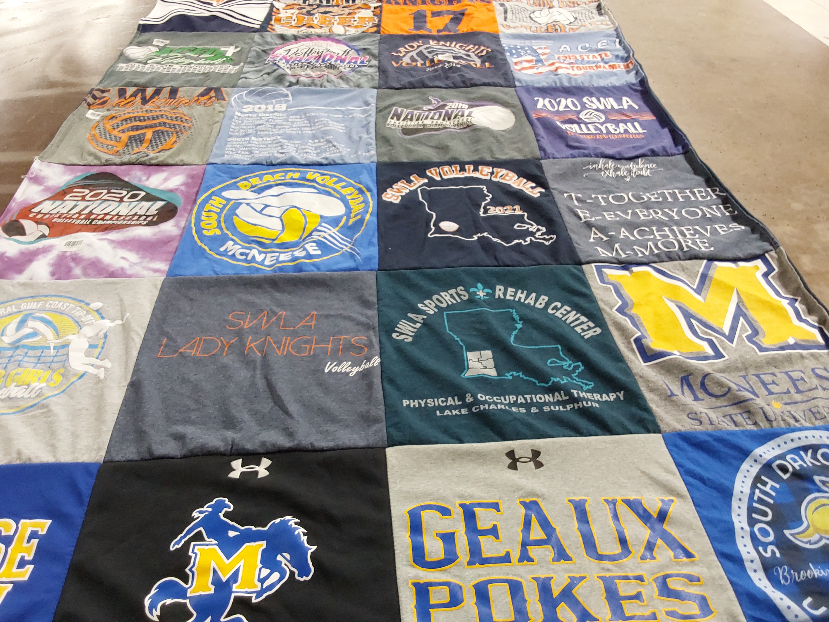 T-shirt quilt featuring mcneese state university by Mindy from LA