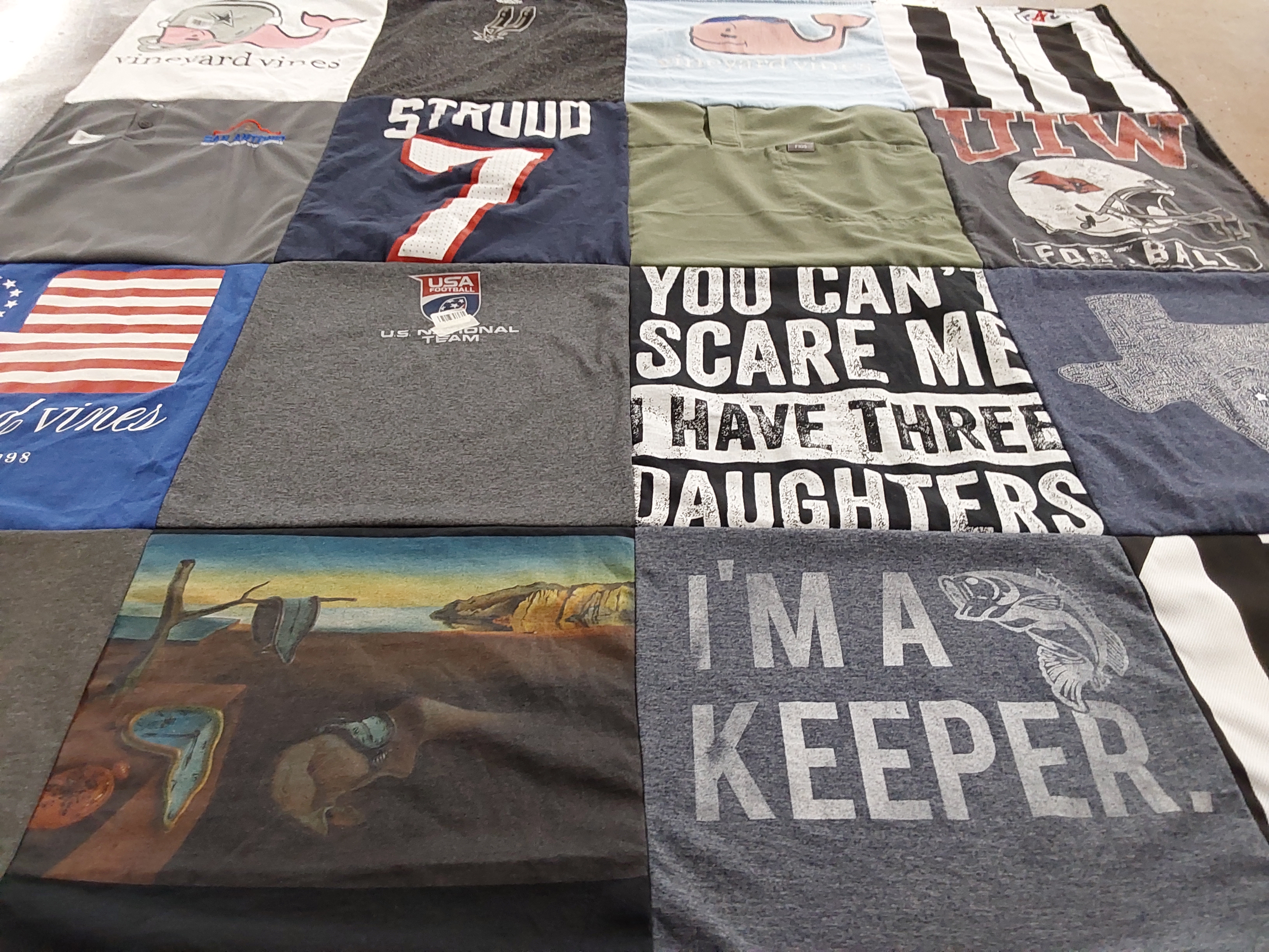 T-shirt quilt featuring university of the incarnate word football by Miriam from TX